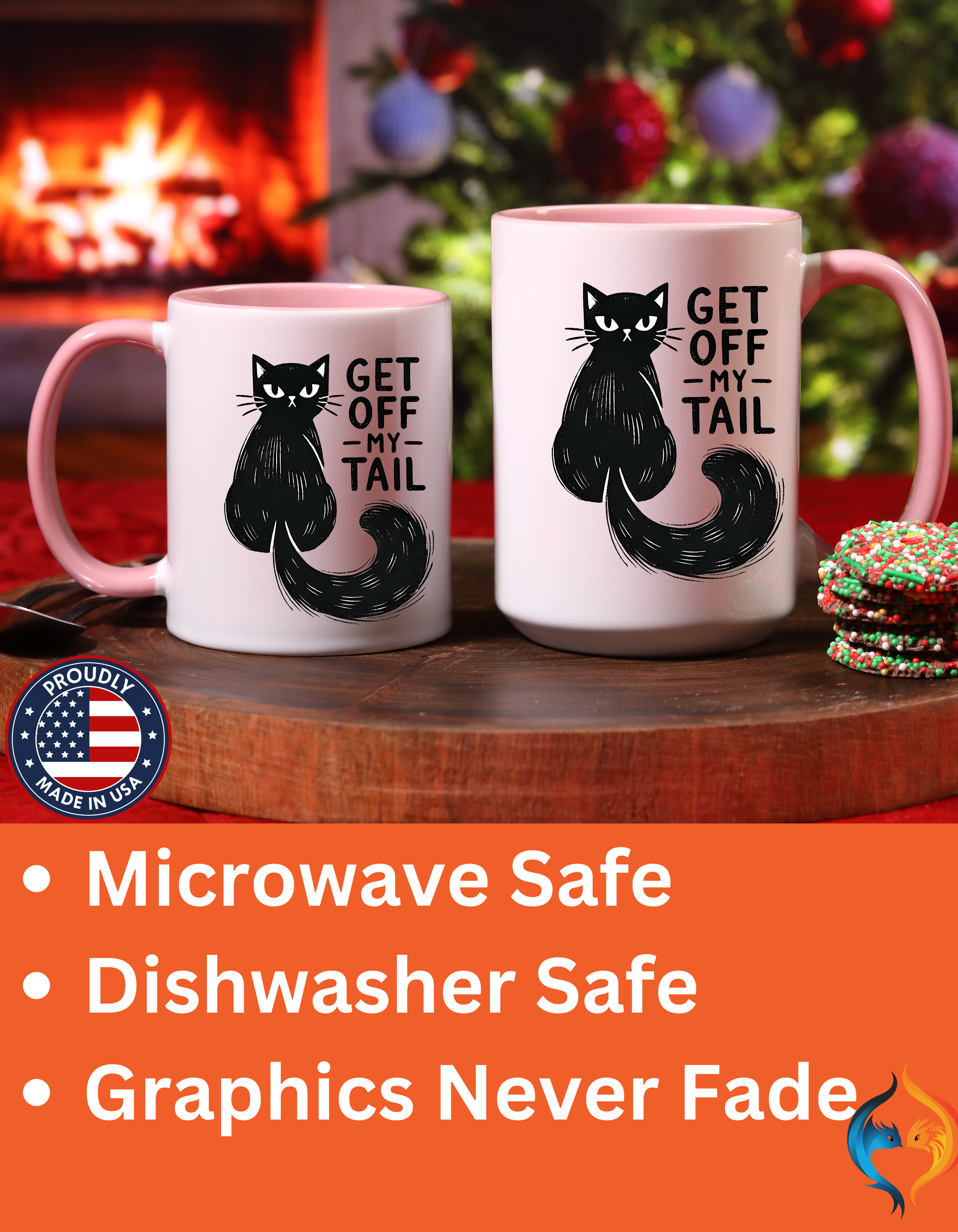 Get Off My Tail Cat , Sarcastic Tea Cup Mug Product Photo | Nutty Designs