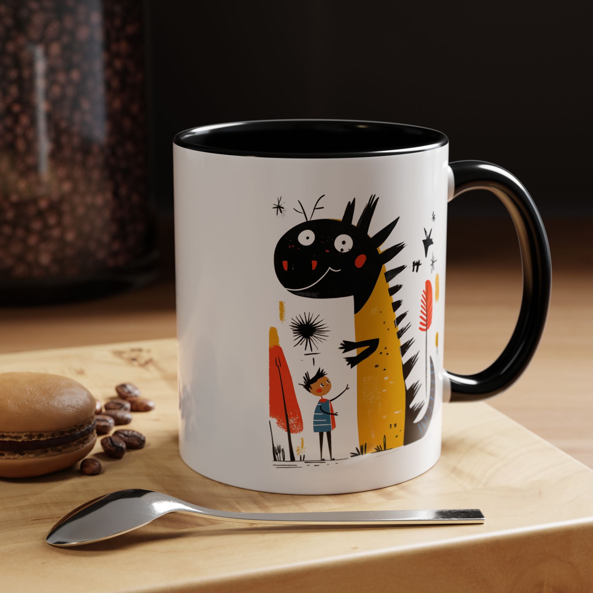 Funny Coffee Mug, Personalized Mug, My Dragon and I Accent Cup (11, 15oz), Gift Under 20, White Elephant gift