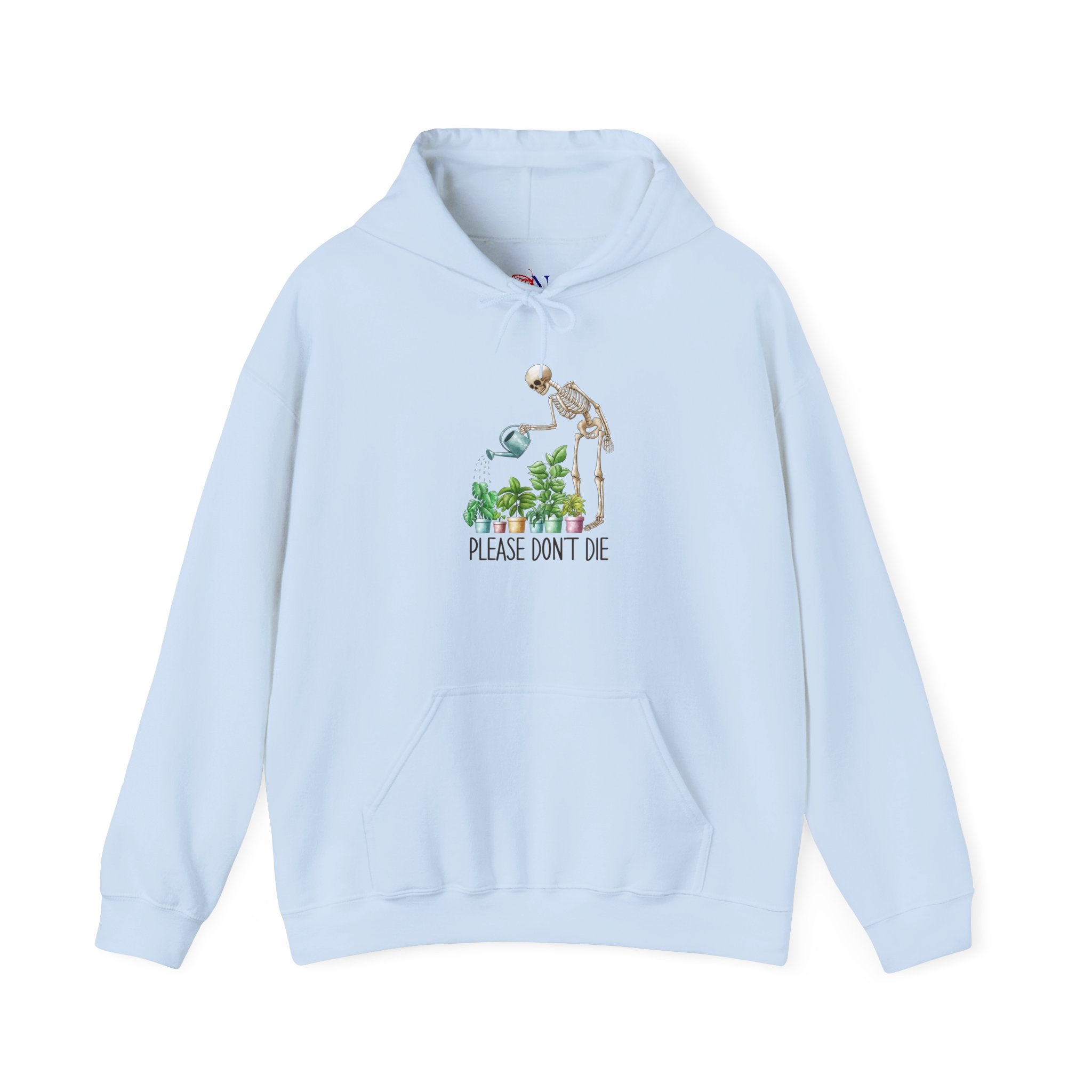 Gardener Skeleton Hoodie – 'Please Don't Die' Plant Care Sweatshirt