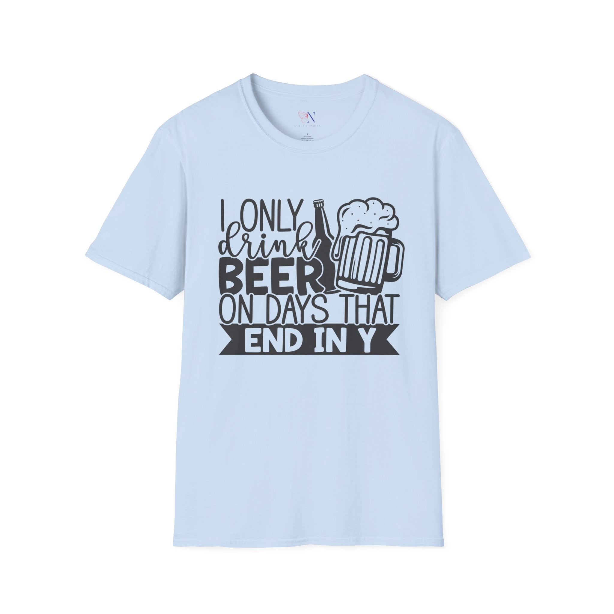 Beer Lover Unisex T-Shirt, Funny Day-Ending Beer Drinking Tee, Softstyle Beer Drinker Shirt, Beer Enthusiast Gift Top, Beer Day Tshirt