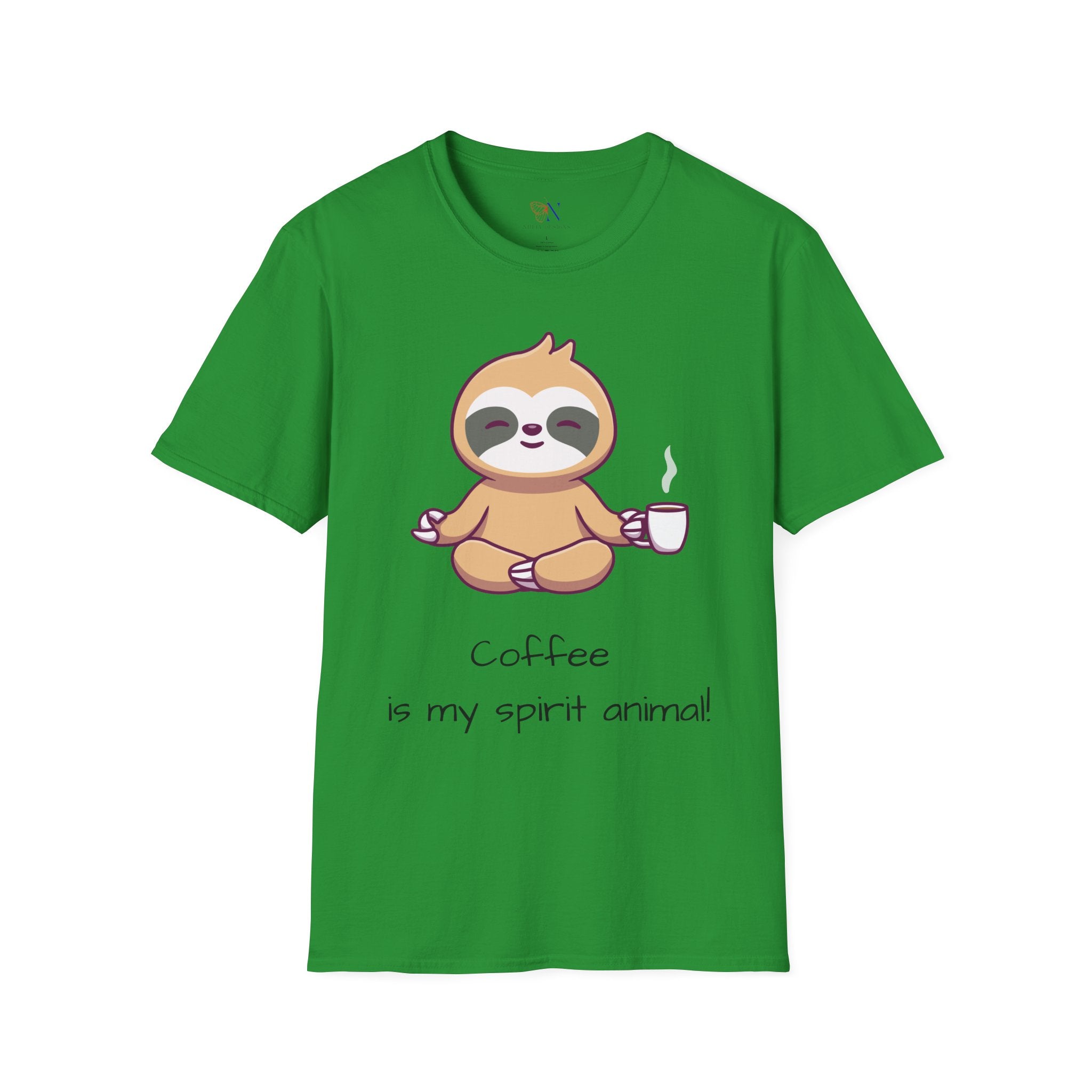 Coffee Is My Spirit Animal Funny T-Shirt – Cute Sloth Coffee Lover Tee