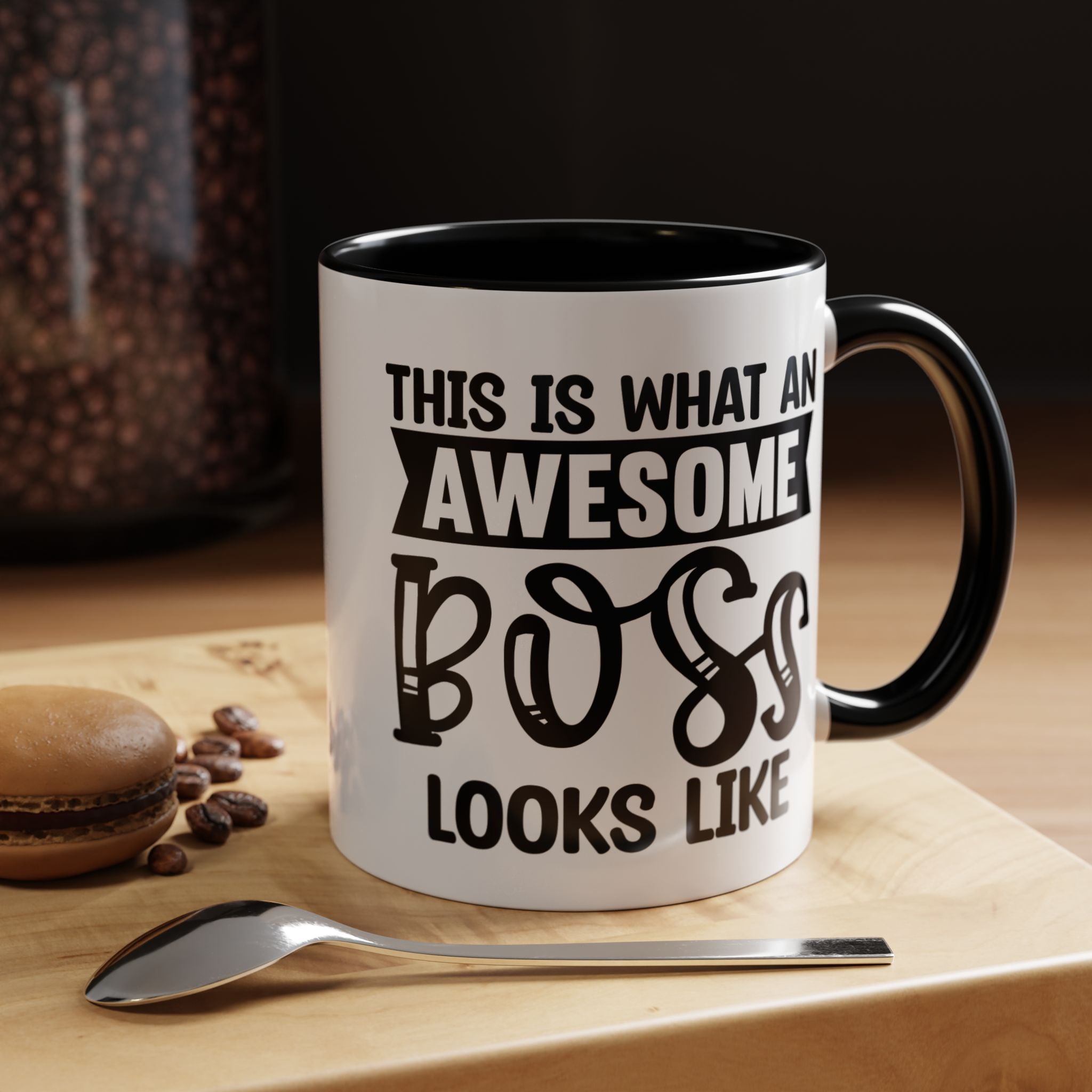 Funny Coffee Mug, Personalized Mug, This Is What An Awesome Boss Looks Like Accent Cup (11, 15oz), Gift Under 20, White Elephant