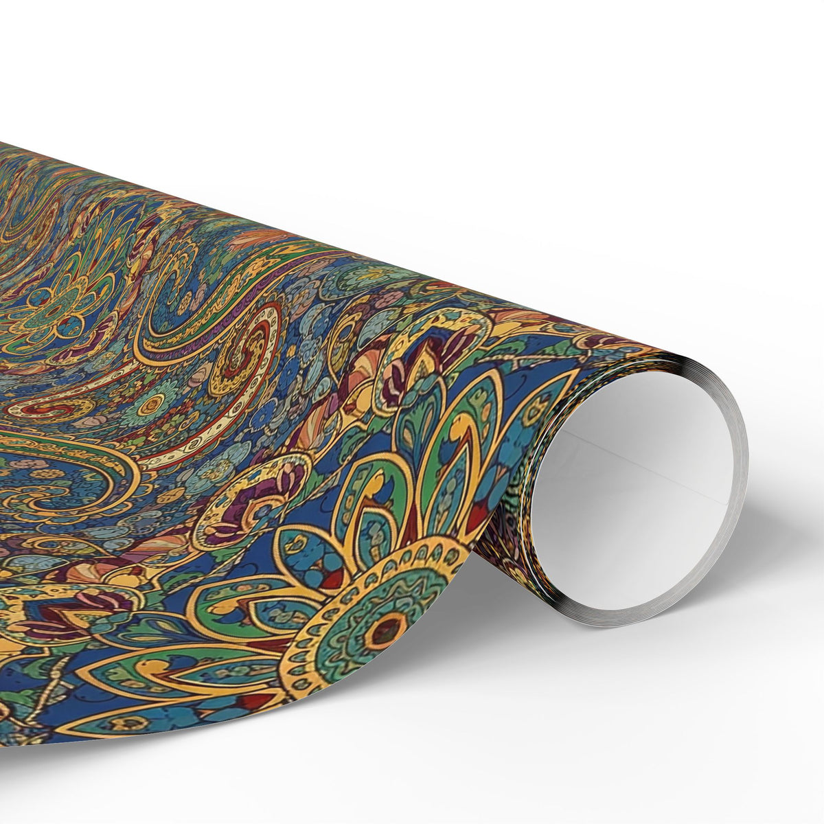 Diwali Wrapping Paper Roll - Vintage Jewel Paisley Indian Gift Wrap