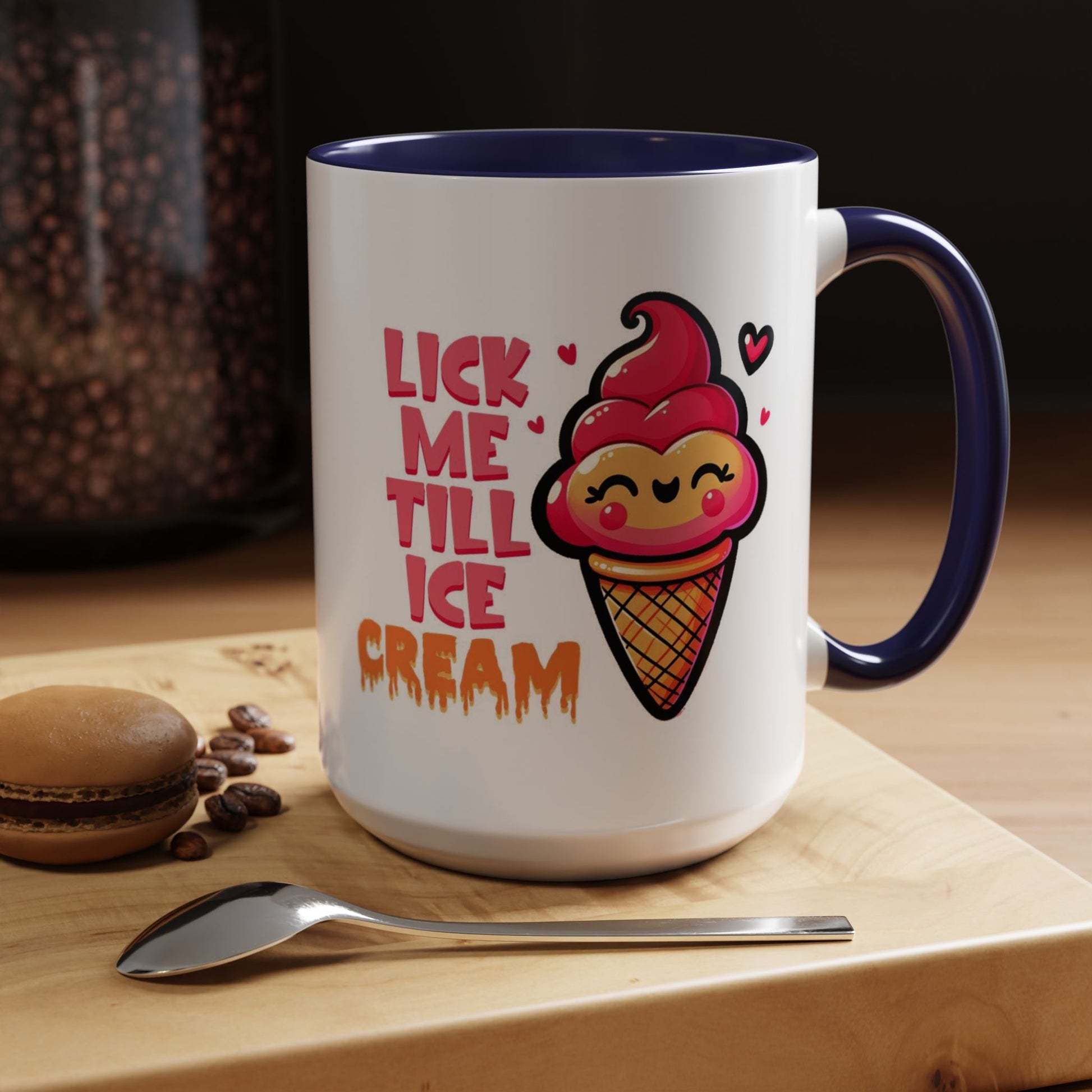 Lick Me Till Ice Cream Mug Lifestyle Mockup | Nutty Designs