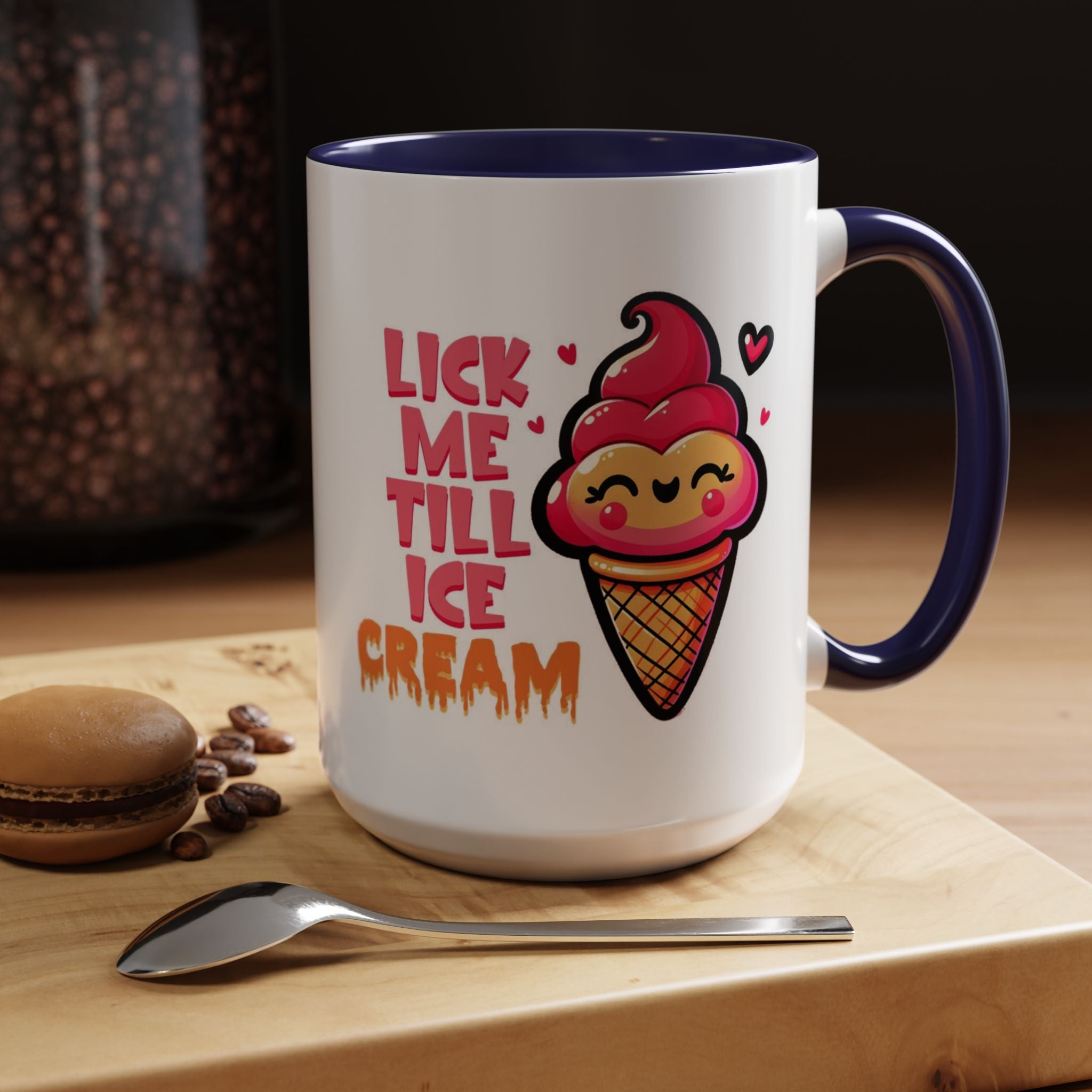 Lick Me Till Ice Cream Mug Lifestyle Mockup | Nutty Designs