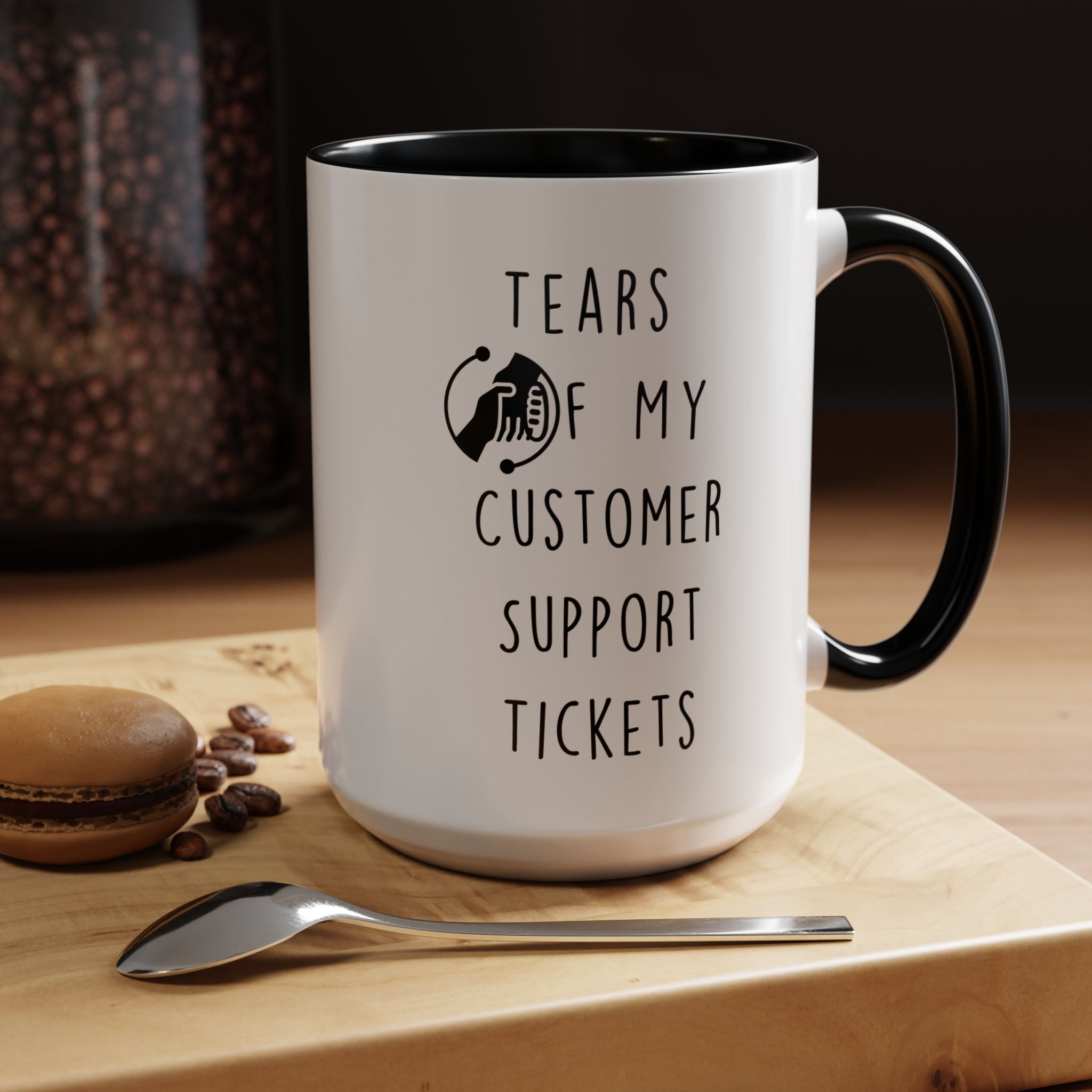 Funny Coffee Mug, Personalized Mug, Tears Of My Customer Support Tickets, Accent Cup (11, 15oz), Sarcastic Mug,  Tea Cup, Gift Under 20