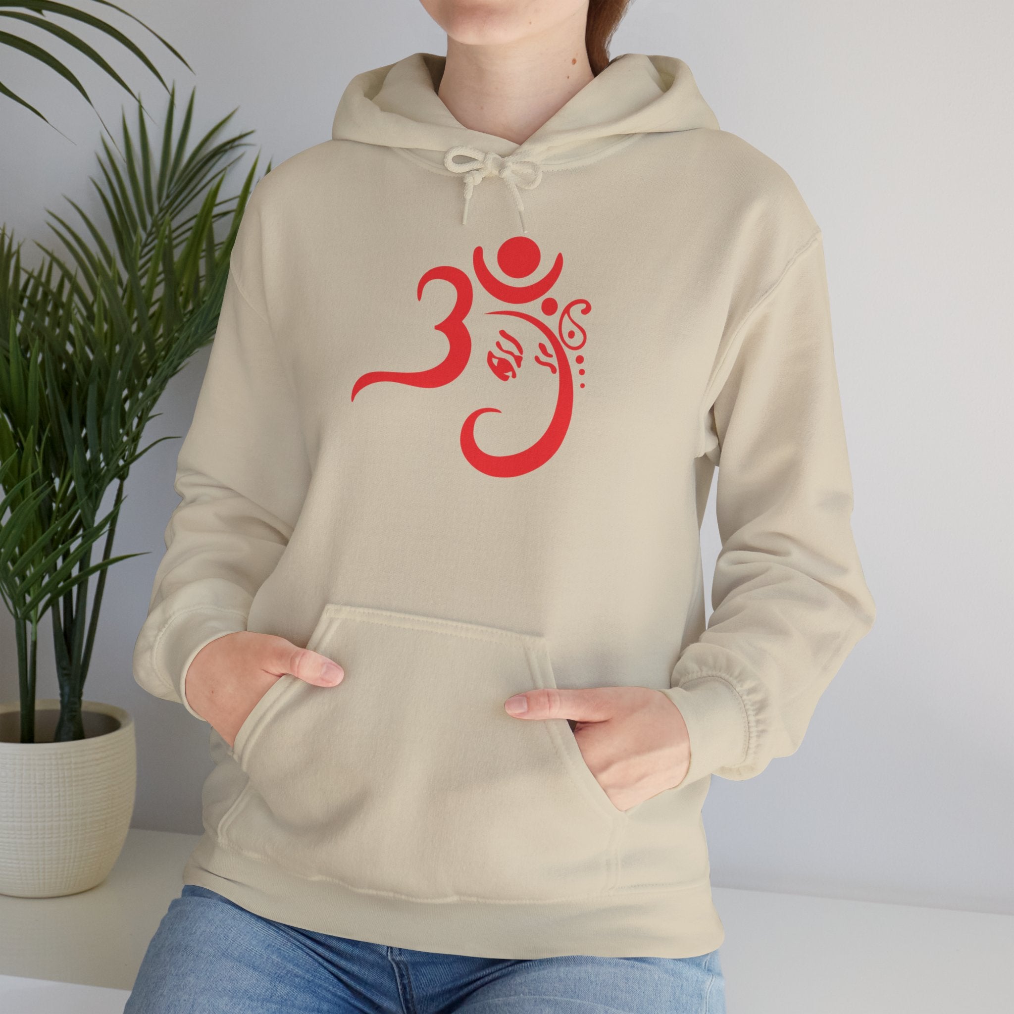 OM Symbol Hoodie – Red Om Yoga Spiritual Sweatshirt