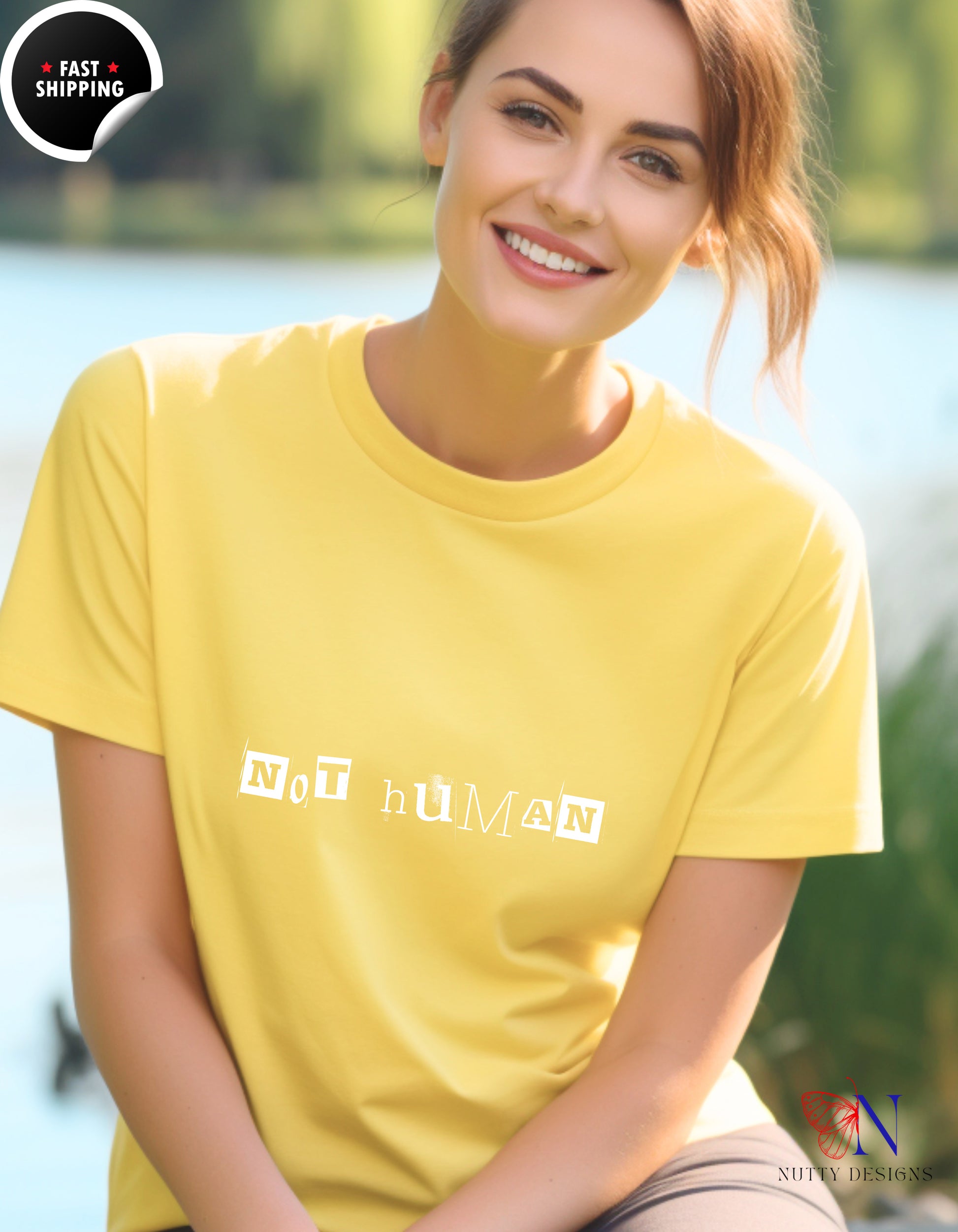 Not Human — Human Equality Protest T-Shirt Product Photo | Nutty Designs
