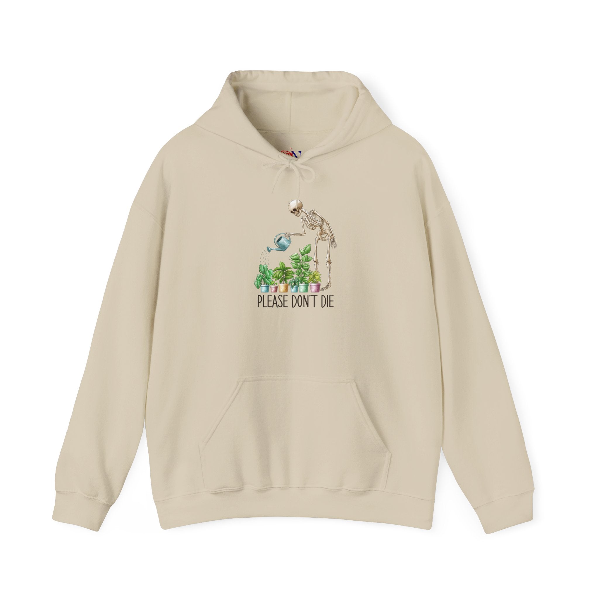 Gardener Skeleton Hoodie – 'Please Don't Die' Plant Care Sweatshirt
