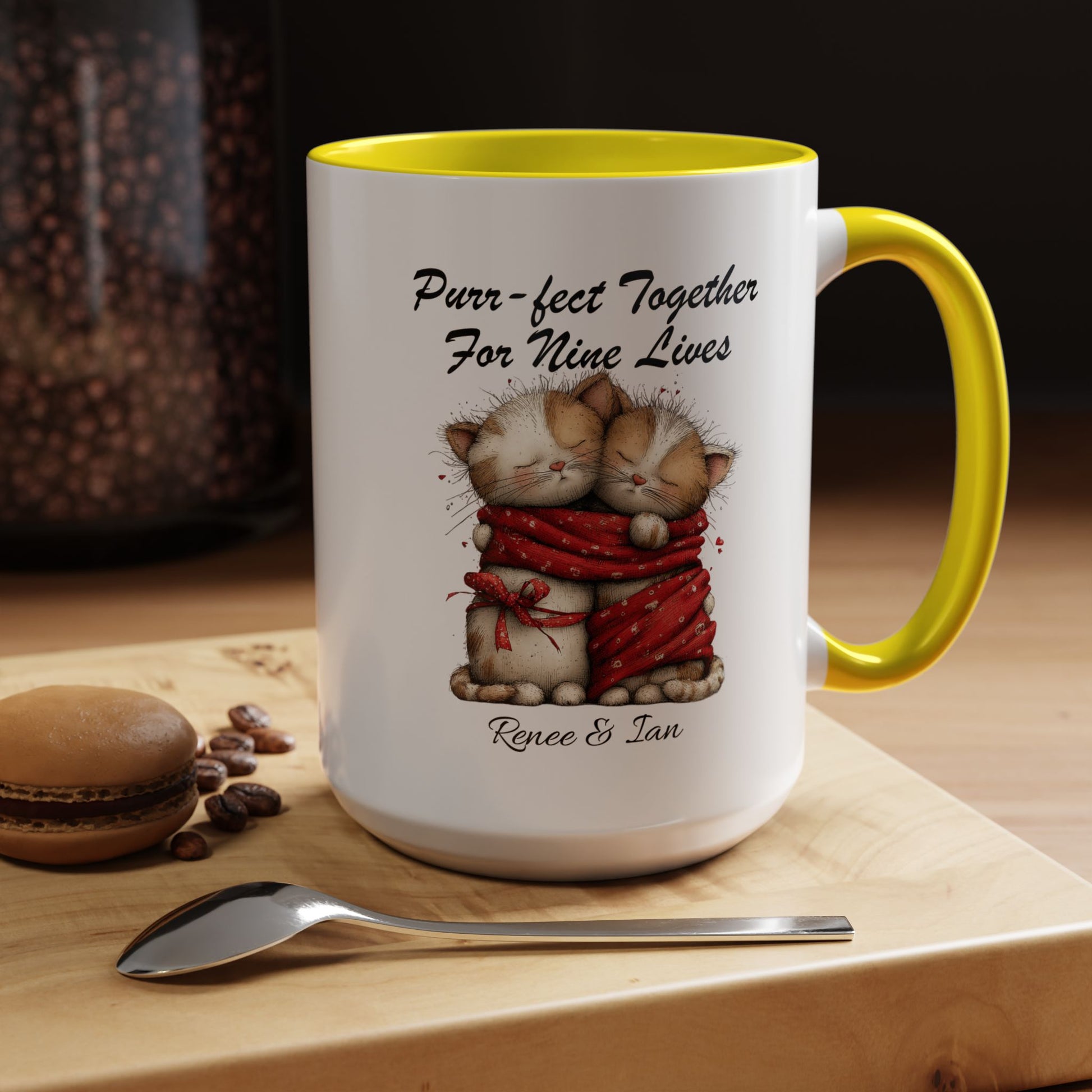 Purr fect Together For Nine Lives Mug Lifestyle Mockup | Nutty Designs