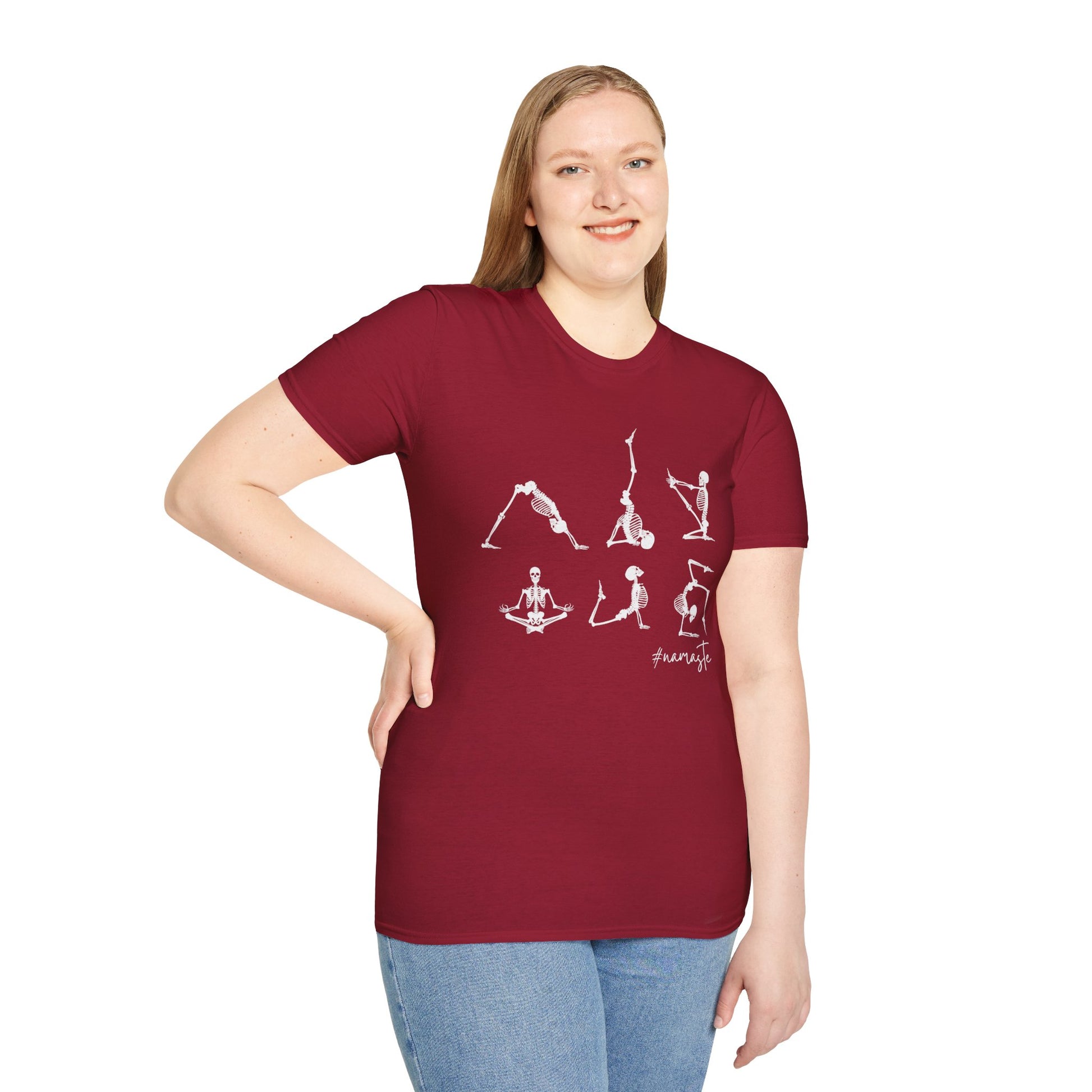 Namaste , Skeleton Doing Yoga T-Shirt Lifestyle Mockup | Nutty Designs