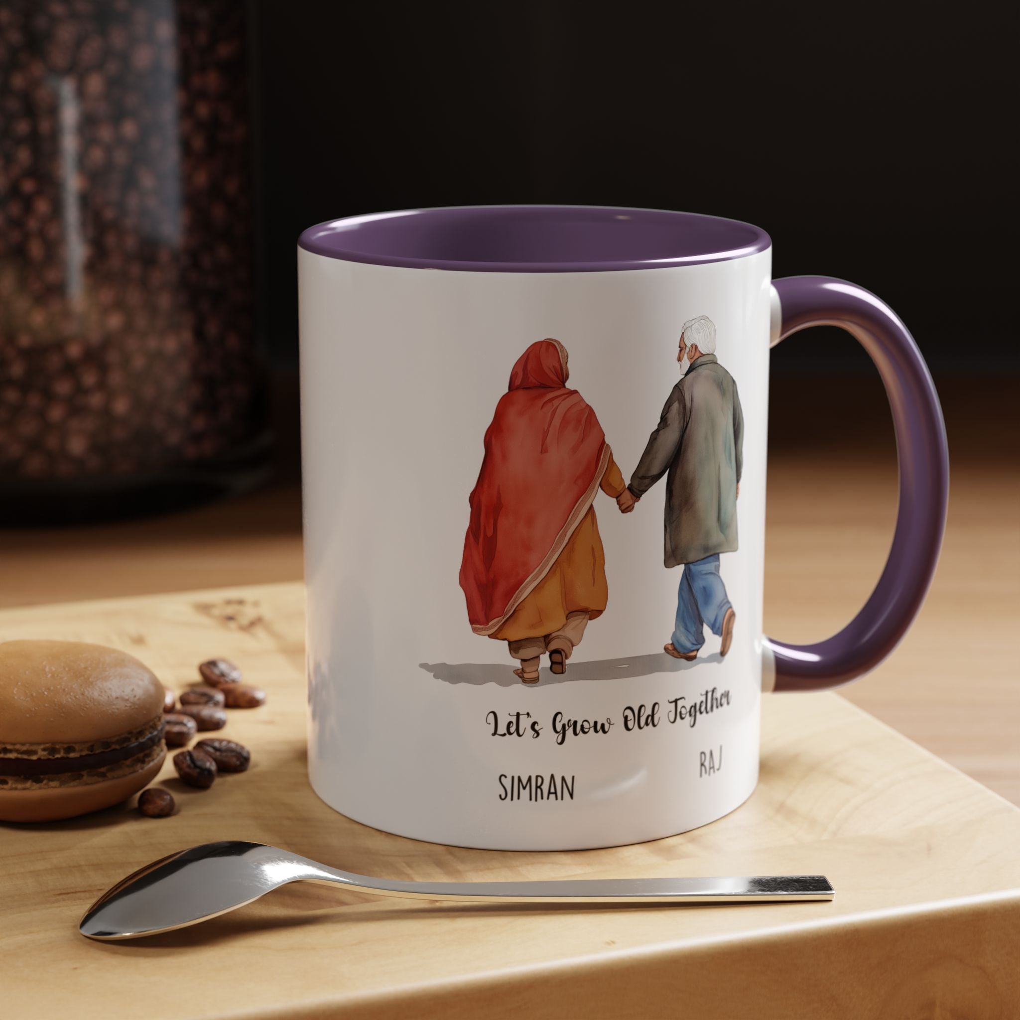 Funny Coffee Mug, Personalized Mug, Let's Grow Old Together Indian Couple Cup 11/15oz, Anniversary, Valentines, Wedding, Romantic Him her