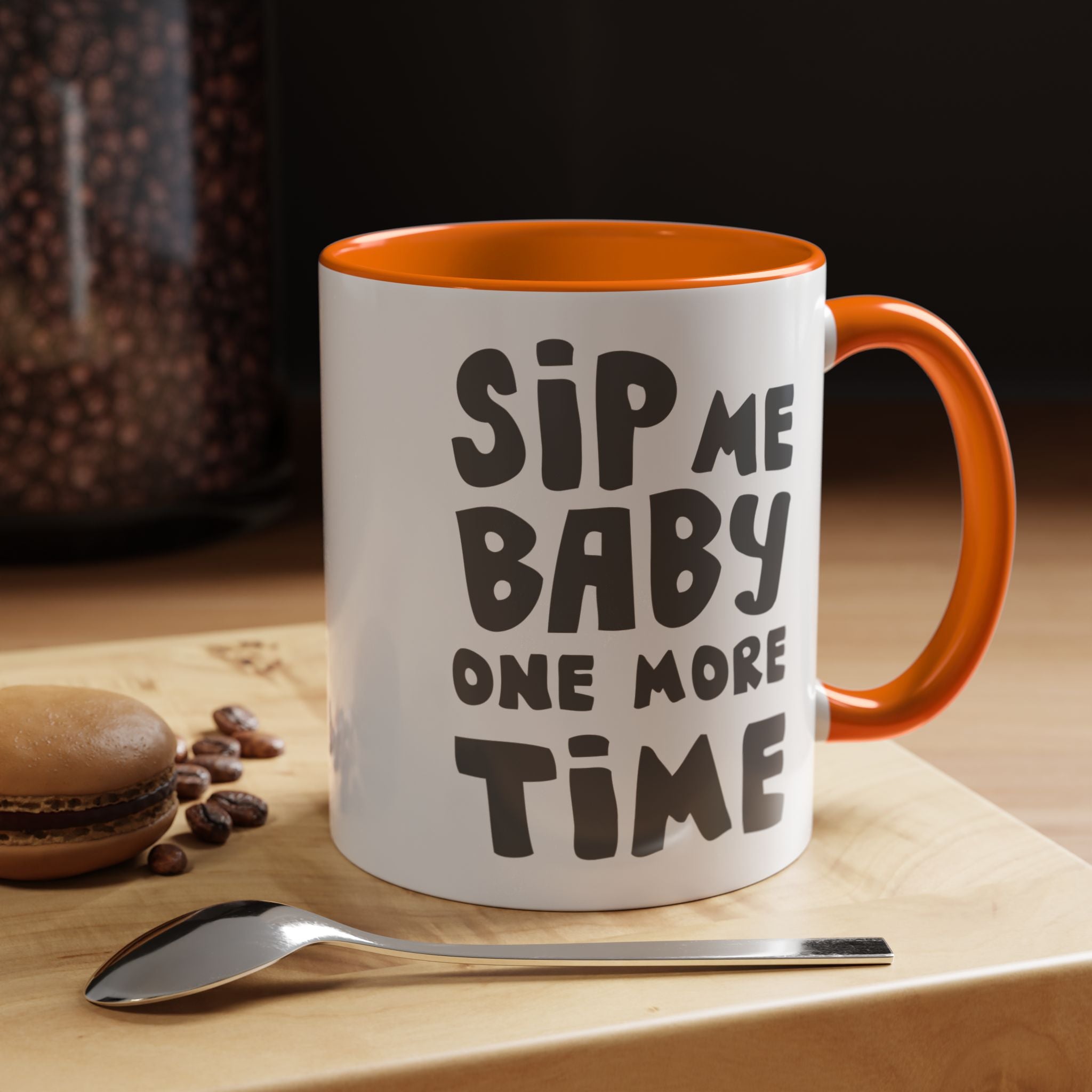 Funny Coffee Mug, Personalized Mug, Sip Me Baby One More Time Accent Cup (11, 15oz), Gift Under 20, White Elephant gift