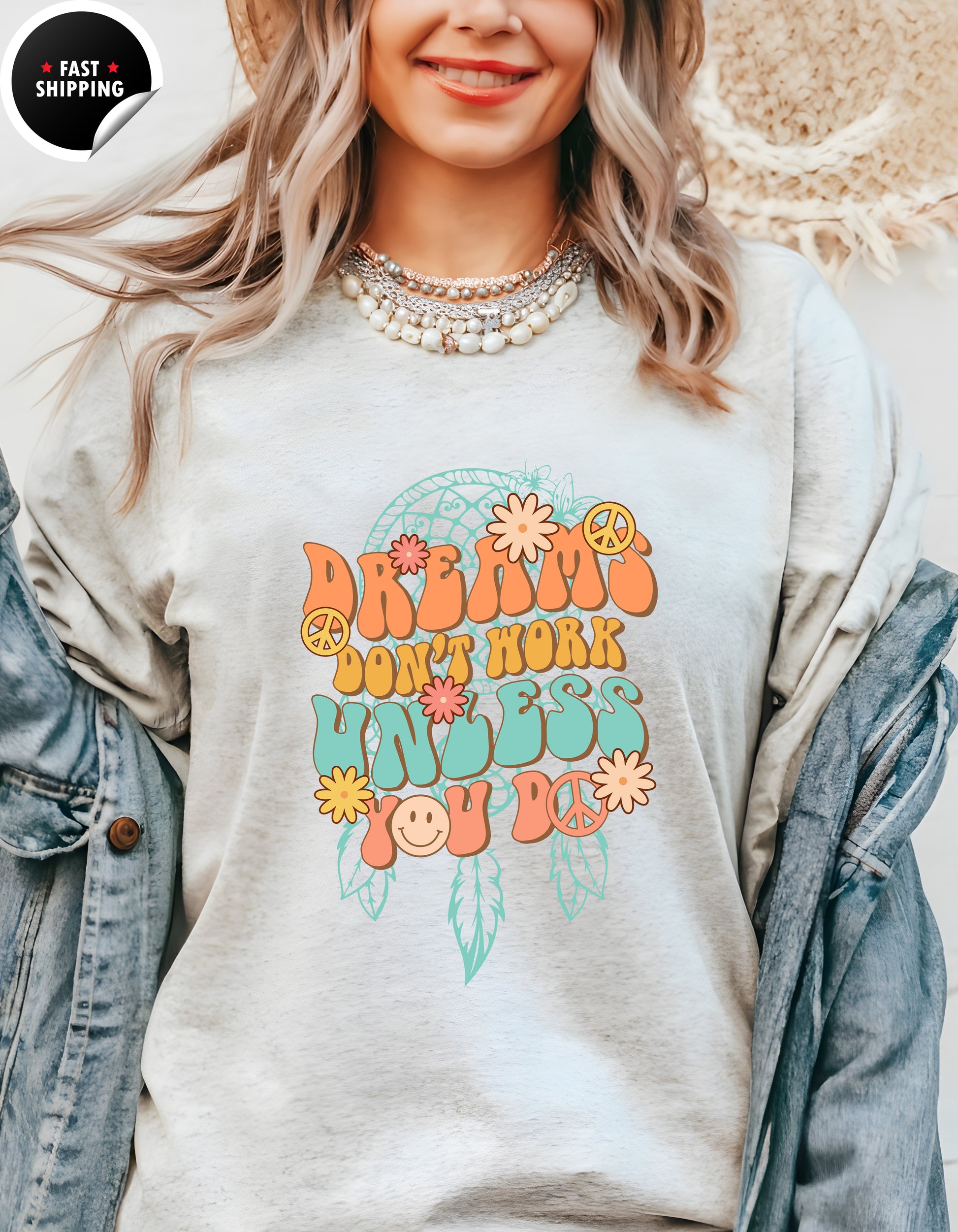 Dreams Don't Work Unless You Do , Motivational T-Shirt Lifestyle Mockup | Nutty Designs