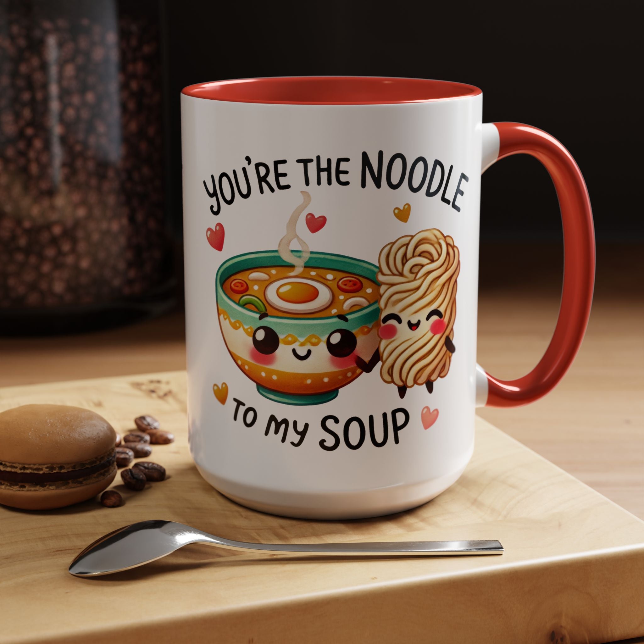 You Are The Noodle To My Soup Personalized Romantic Mug Accent Cup 11/15oz, Anniversary Wedding Valentines Custom Gift Him her Spouse BF GF