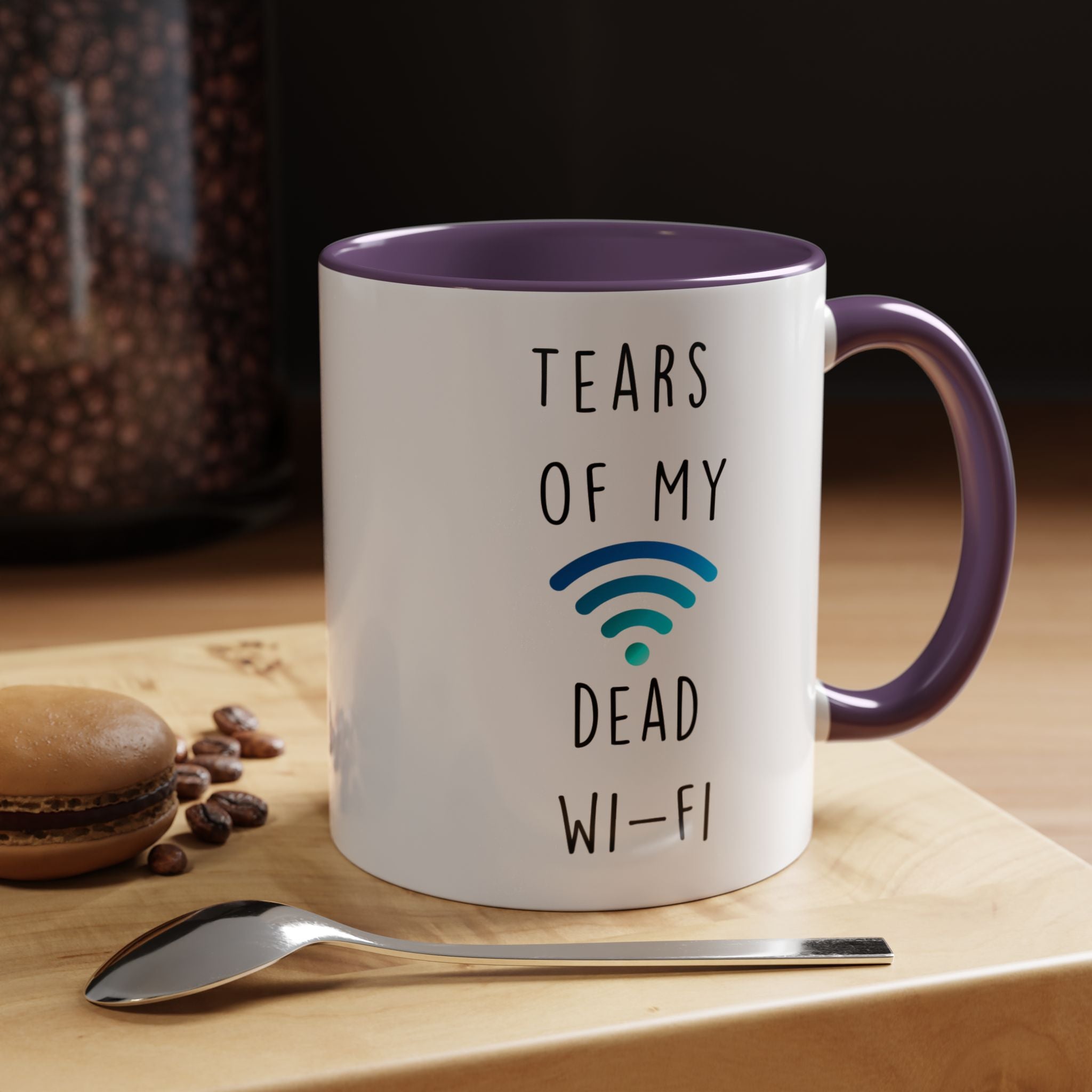 Funny Coffee Mug, Personalized Mug, Tears Of My Dead Wi-Fi, Accent Cup (11, 15oz), Sarcastic Mug,  Tea Coffee Cup, Gift Under 20