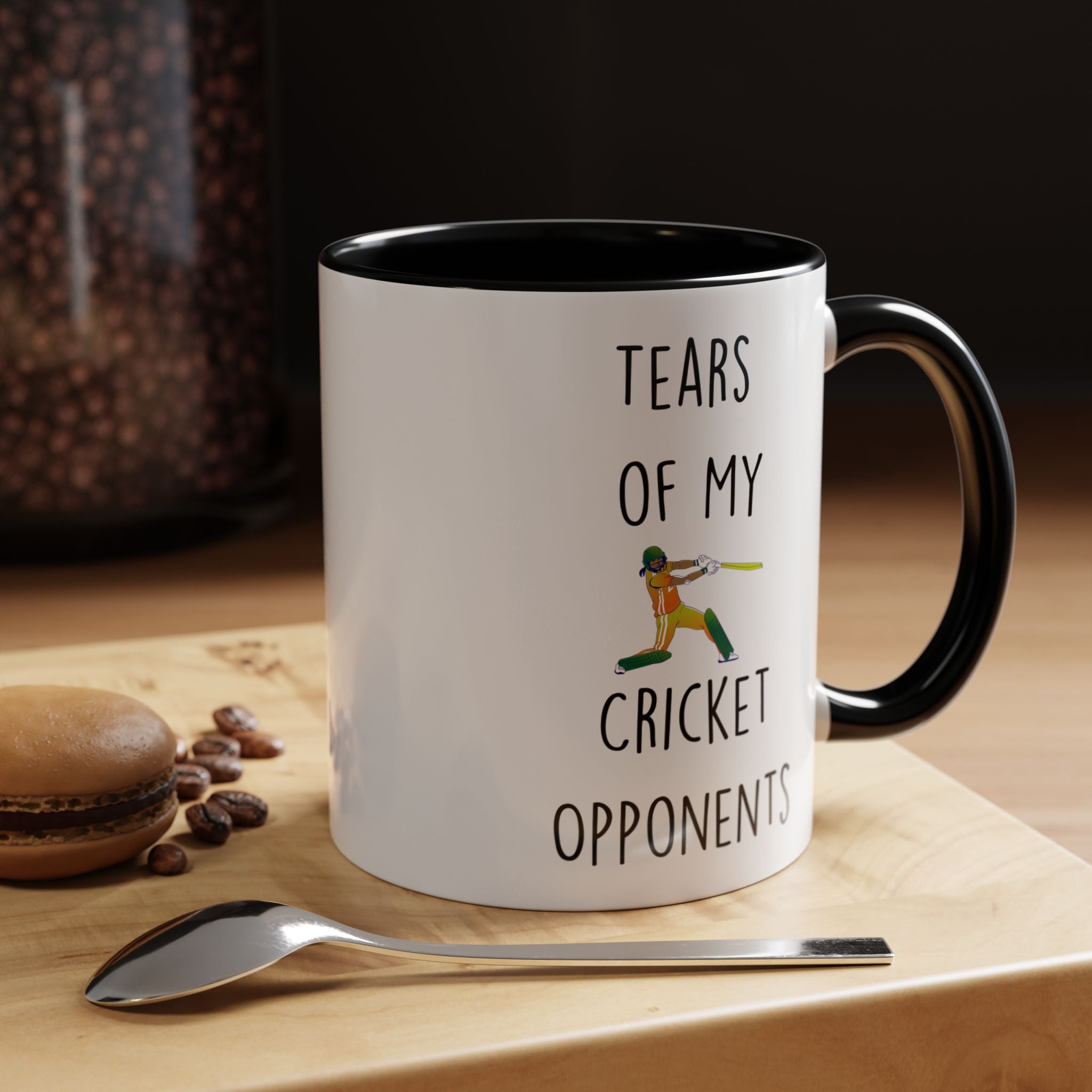 Funny Coffee Mug, Personalized Mug, Tears Of My Cricket Opponents, Accent Cup (11, 15oz), Sarcastic Mug,  Tea Coffee Cup, Gift Under 20