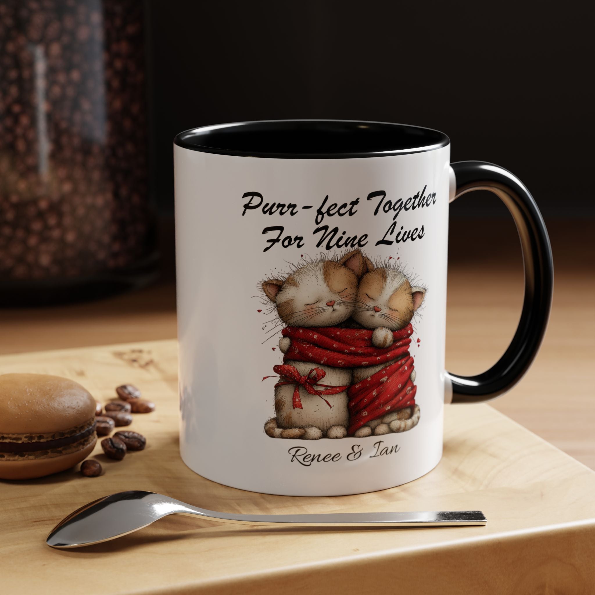 Purr fect Together For Nine Lives Mug Lifestyle Mockup | Nutty Designs