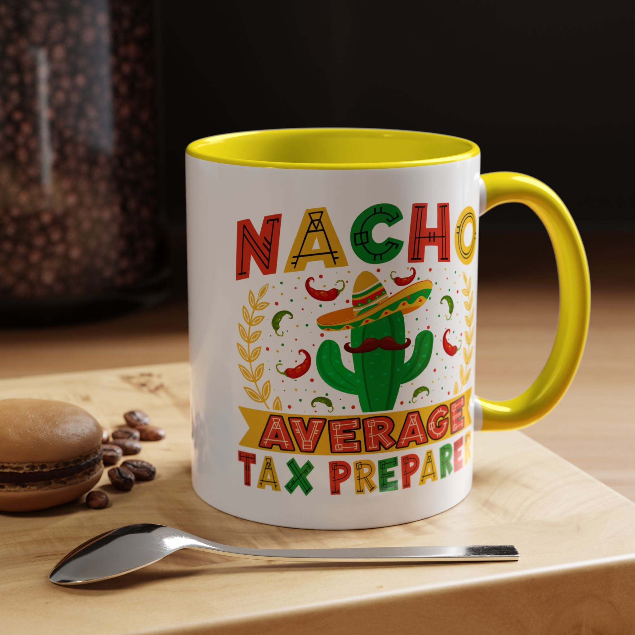 Funny Coffee Mug, Personalized Mug, Nacho Average Tax Preparer, Biking Lover Accent Cup (11, 15oz), Gift Under 20, White Elephant gift