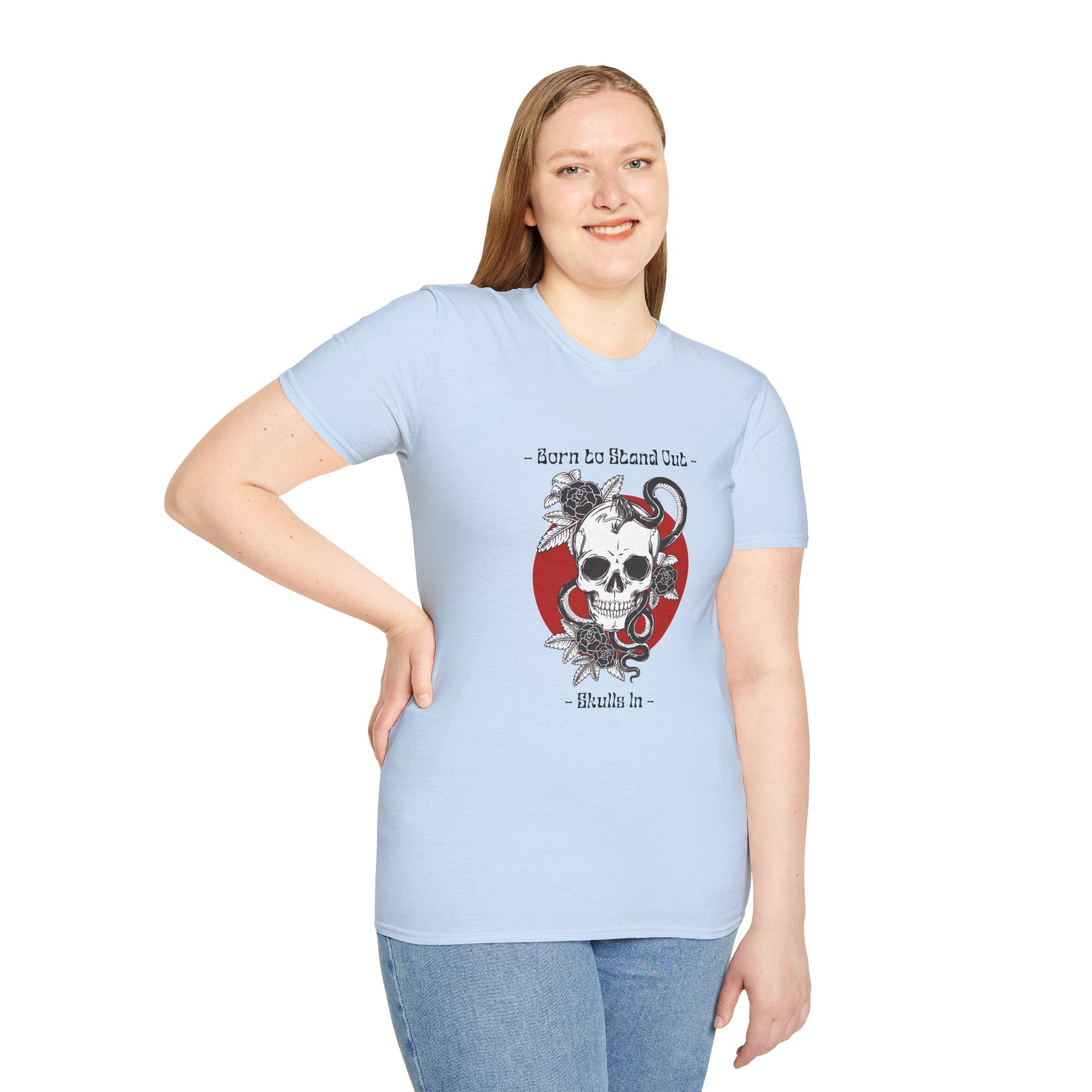 Born To Stand Out Skulls In t-shirt