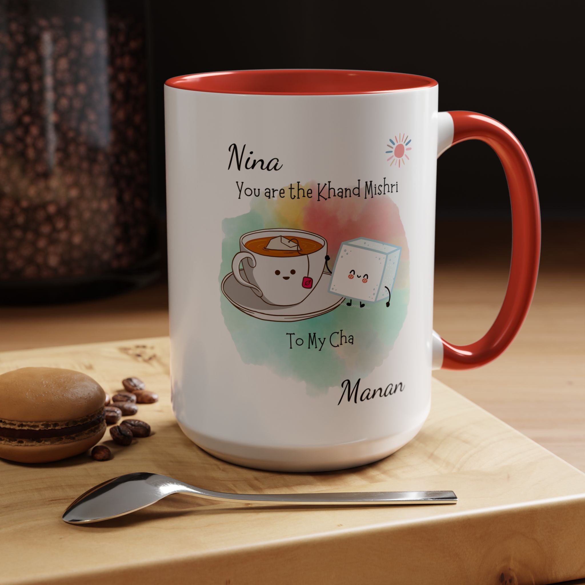 Funny Coffee Mug, Personalized Mug, You Are Khand Mishri To My Chai Cup 11/15oz, Anniversary, Wedding, Valentines, Romantic Gift Him her