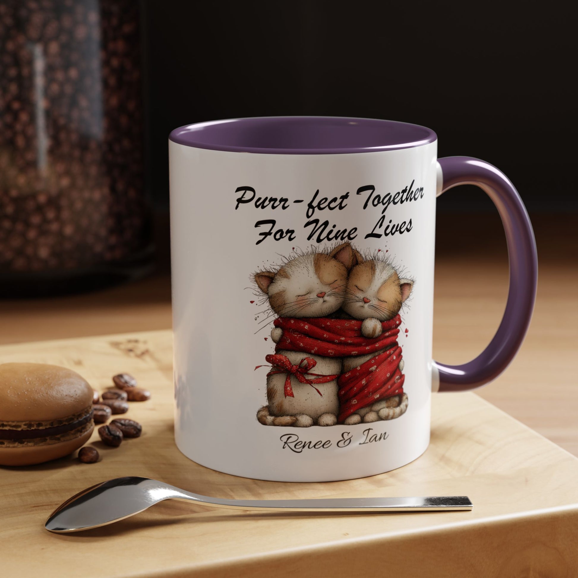 Purr fect Together For Nine Lives Mug Lifestyle Mockup | Nutty Designs