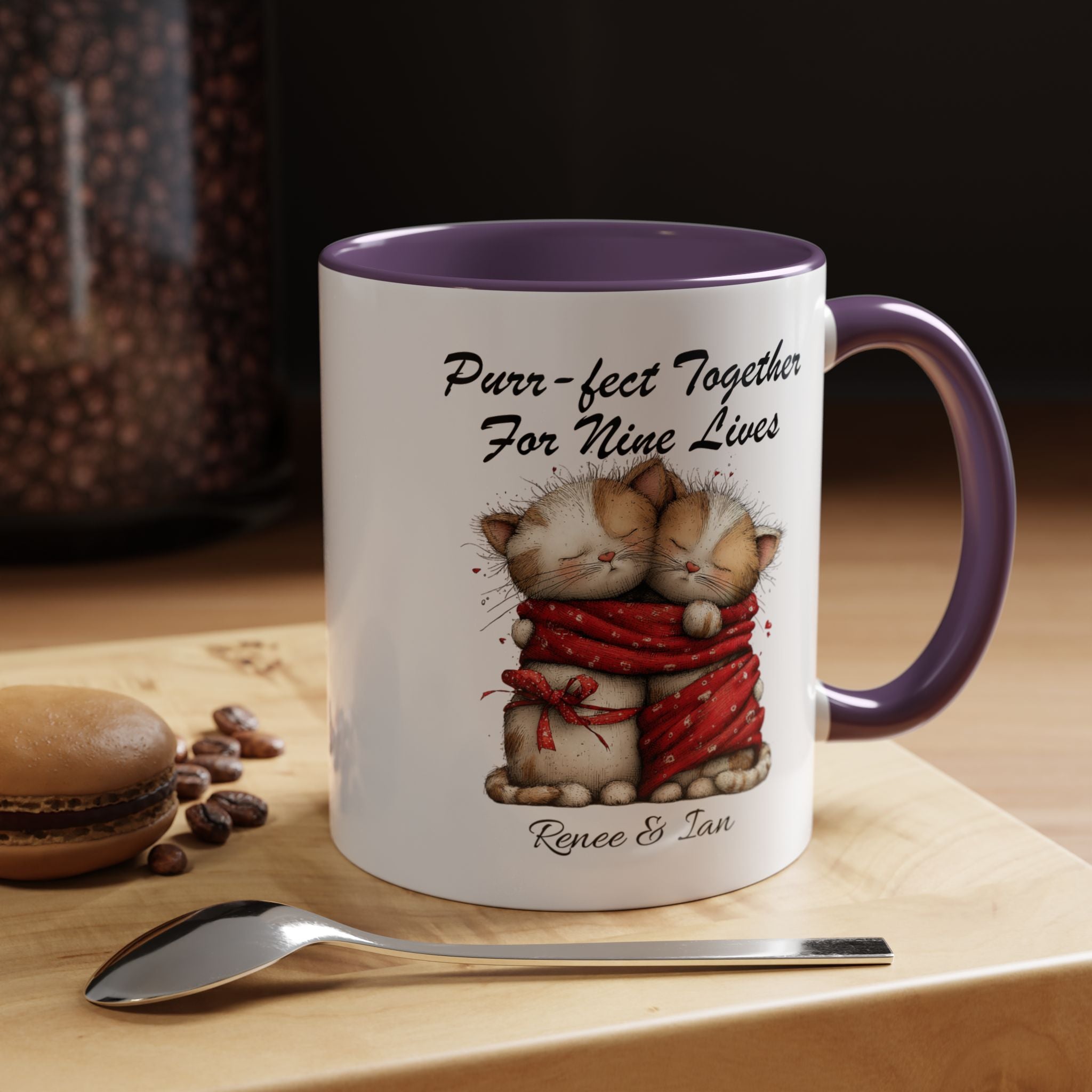 Purr fect Together For Nine Lives Mug Lifestyle Mockup | Nutty Designs