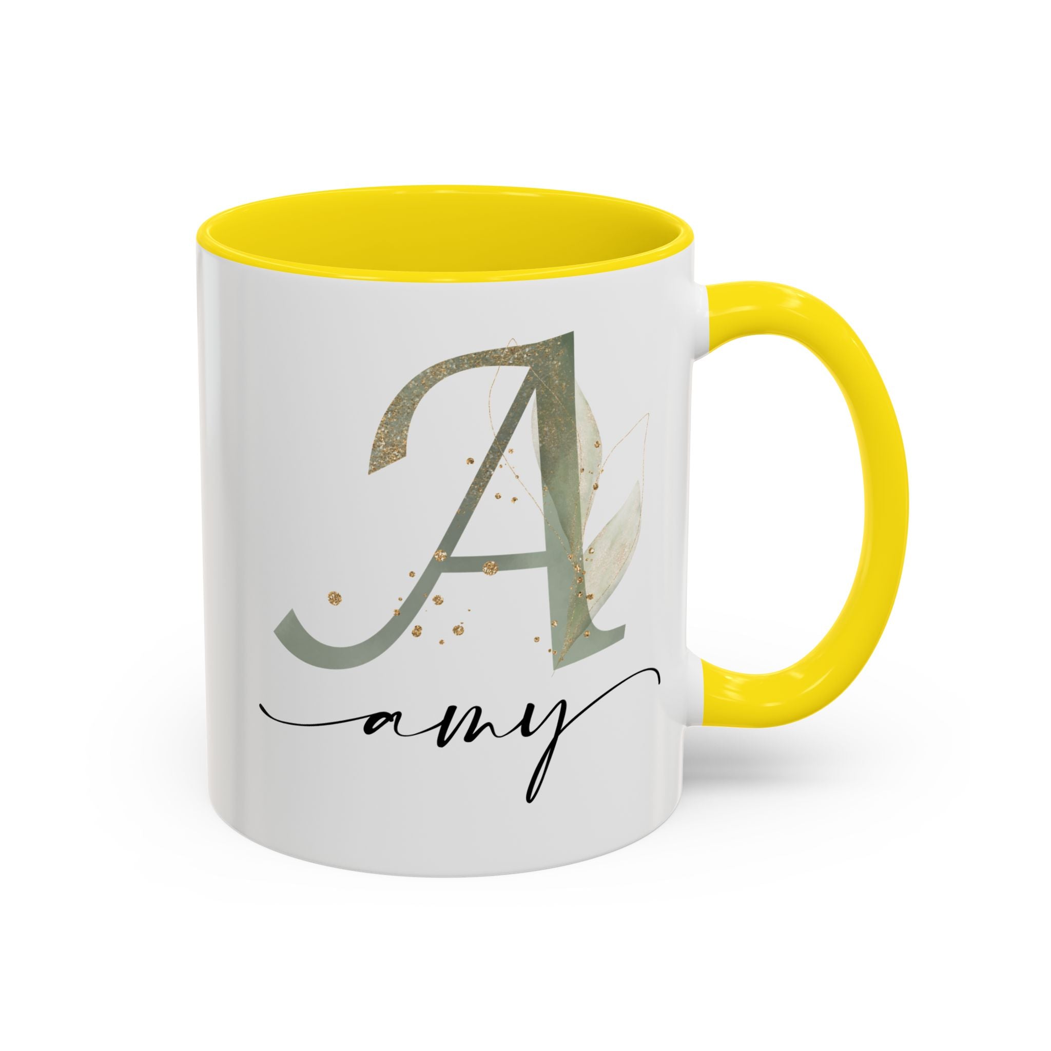 Personalized Floral Initial Coffee Mug for her, Custom Name Mug, Wedding Favor, Unique Home Décor Coffee Cup, Girlfriend Gift, Monogram Mug