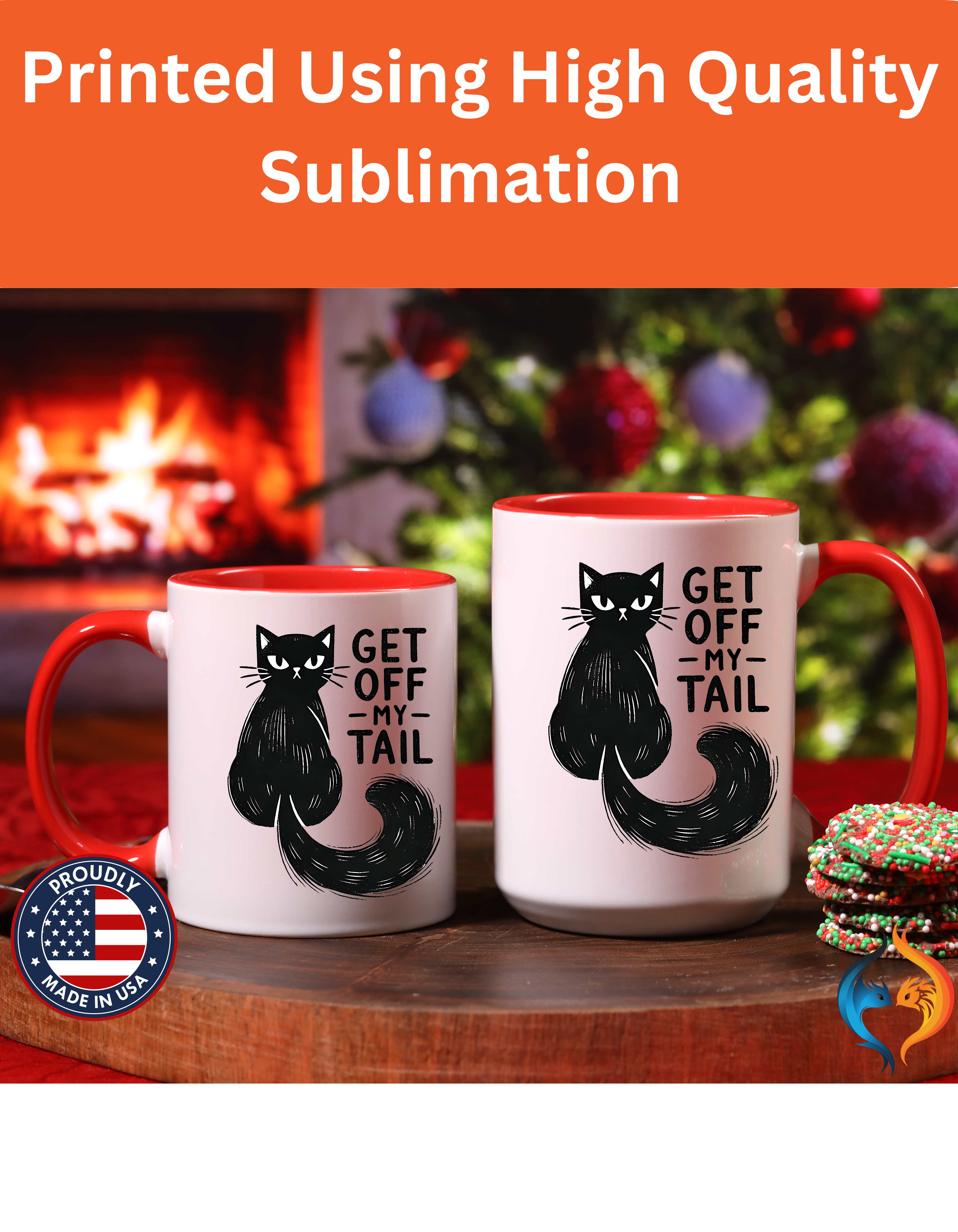 Get Off My Tail Cat , Sarcastic Tea Cup Mug Product Photo | Nutty Designs