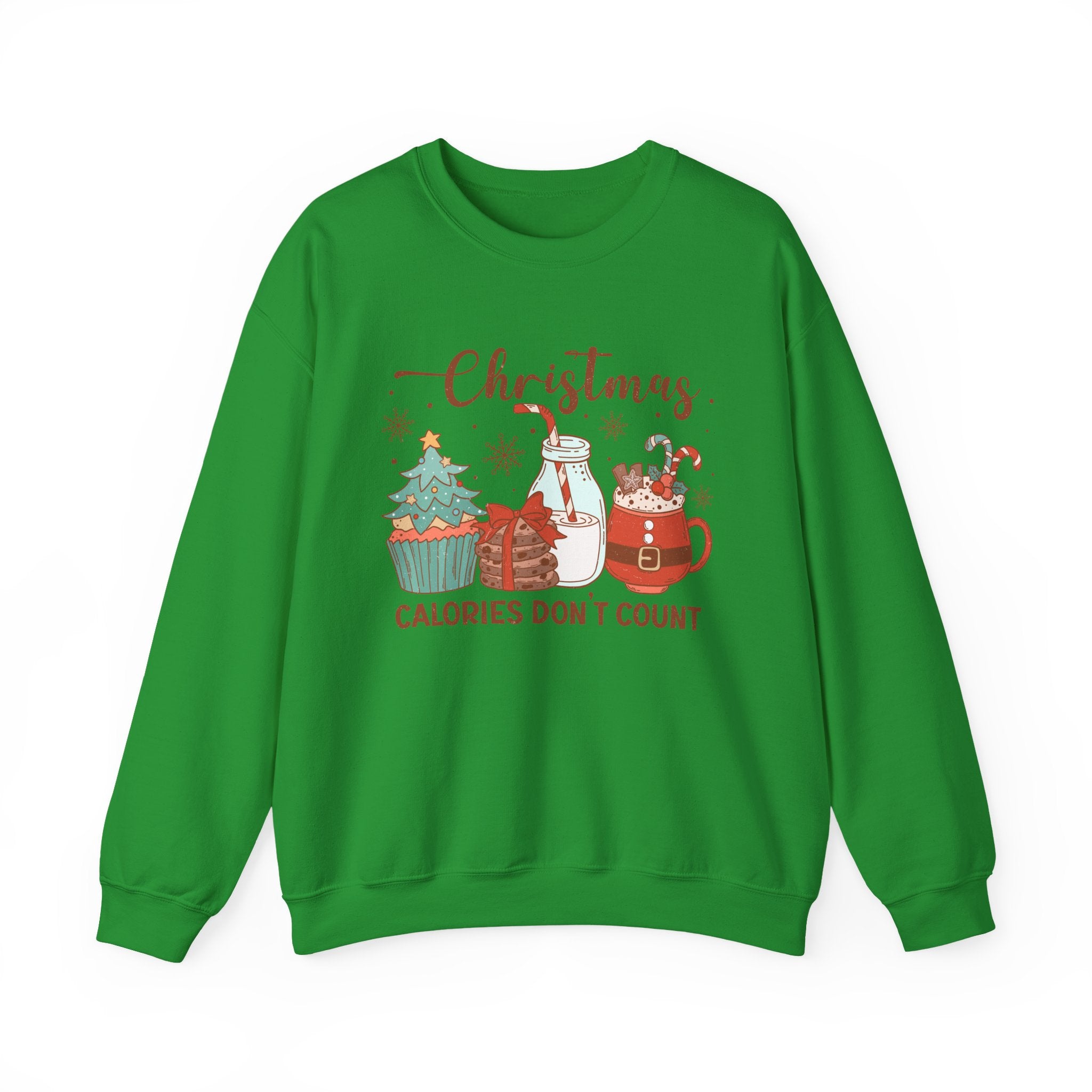 Christmas Calories Dont Count Sweatshirt, Holiday Funny Jumper, Xmas Crewneck Top, Festive Winter Apparel, Gift for Food Lovers, Novelty