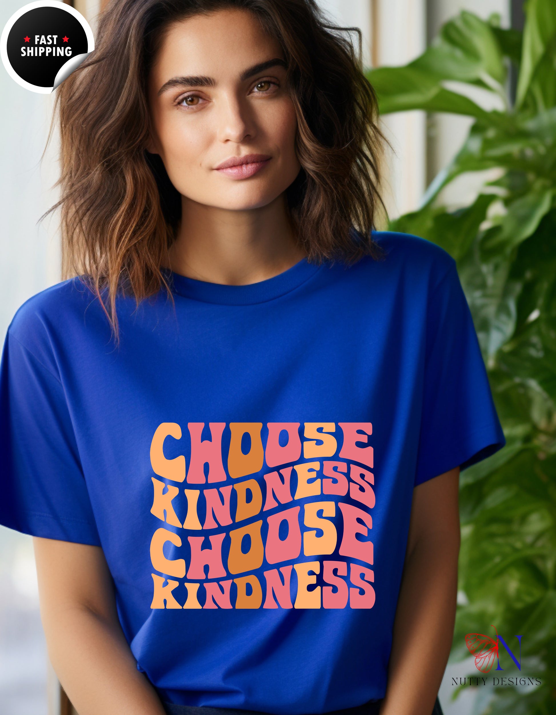 Groovy Choose Kindness Cotton T-Shirt Product Photo | Nutty Designs