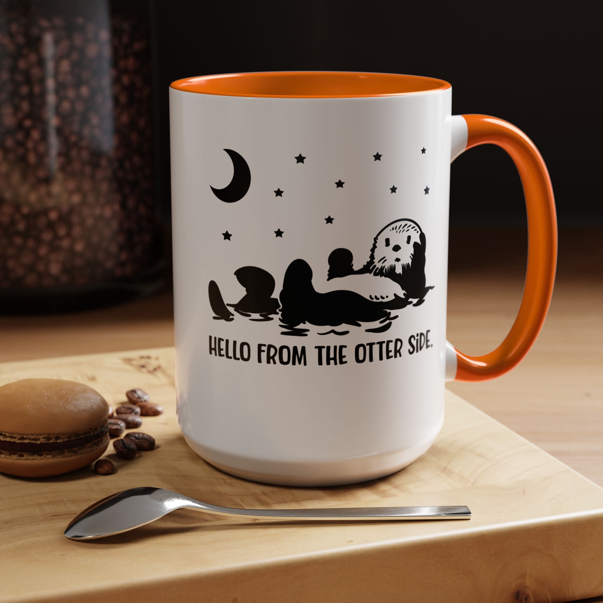 Funny Coffee Mug, Personalized Mug, Hello From The Otter Side Accent Cup (11, 15oz), Gift Under 20, White Elephant gift