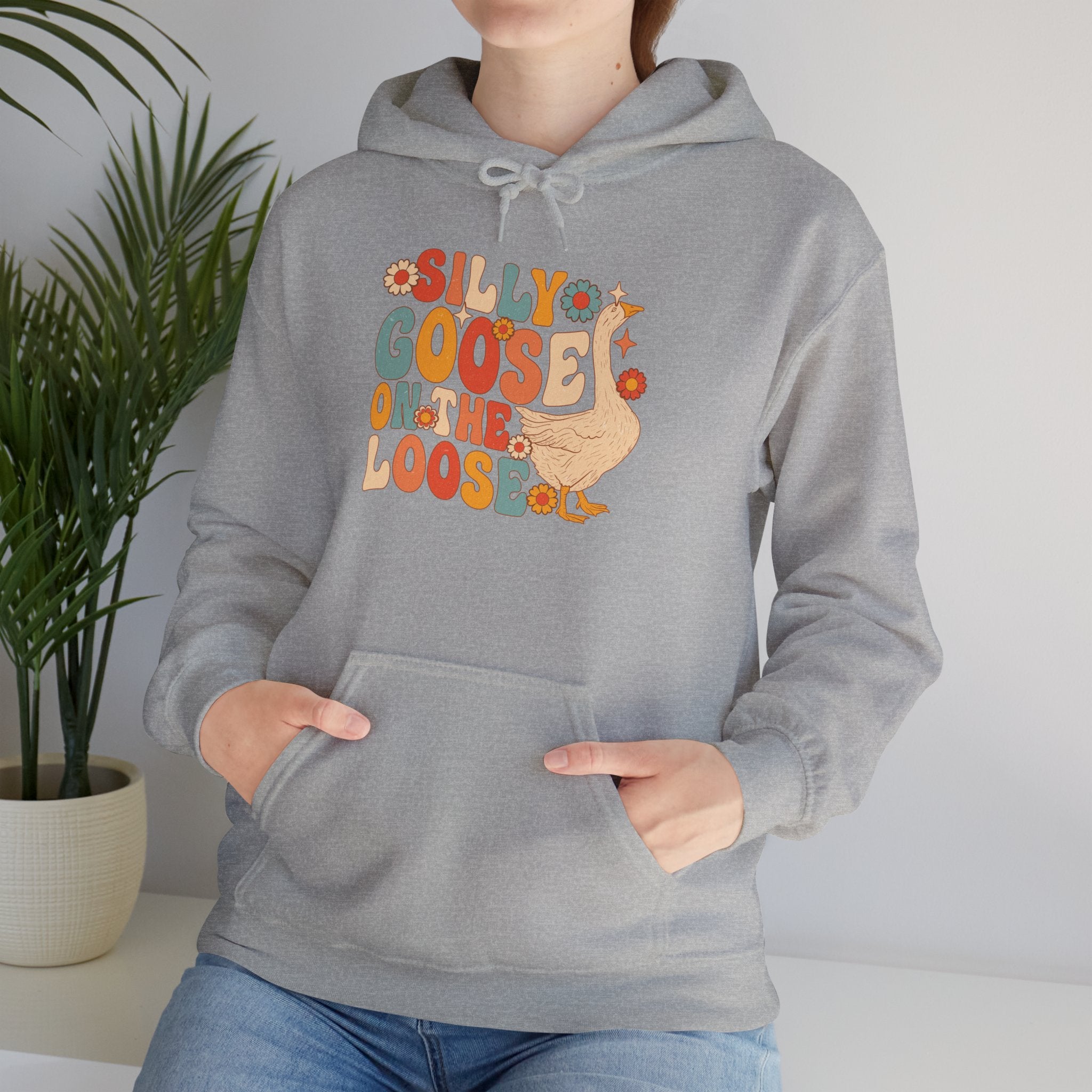 Goose Hoodie — "Silly Goos On The Loose" Retro Cute Graphic Hoodie