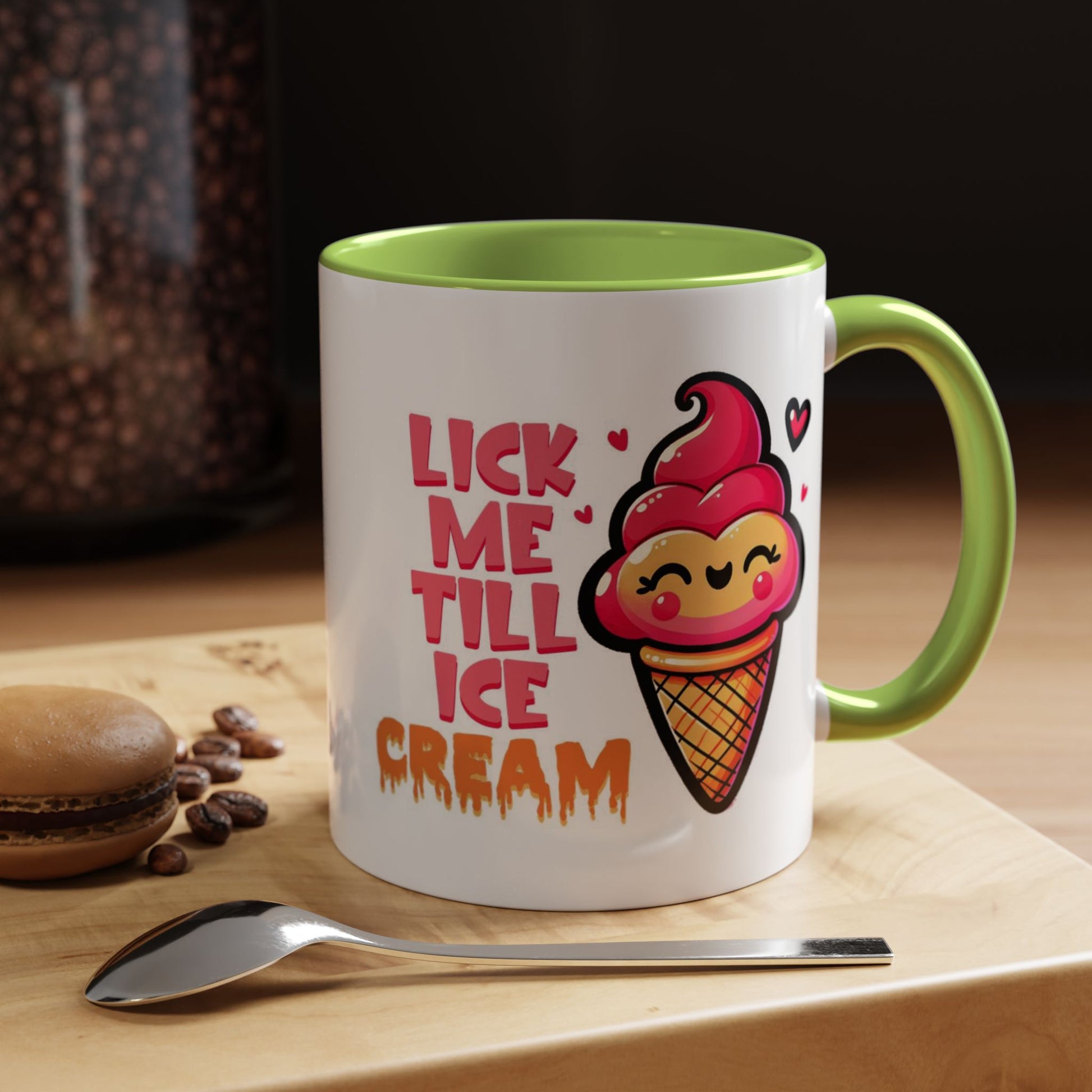 Lick Me Till Ice Cream Mug Lifestyle Mockup | Nutty Designs