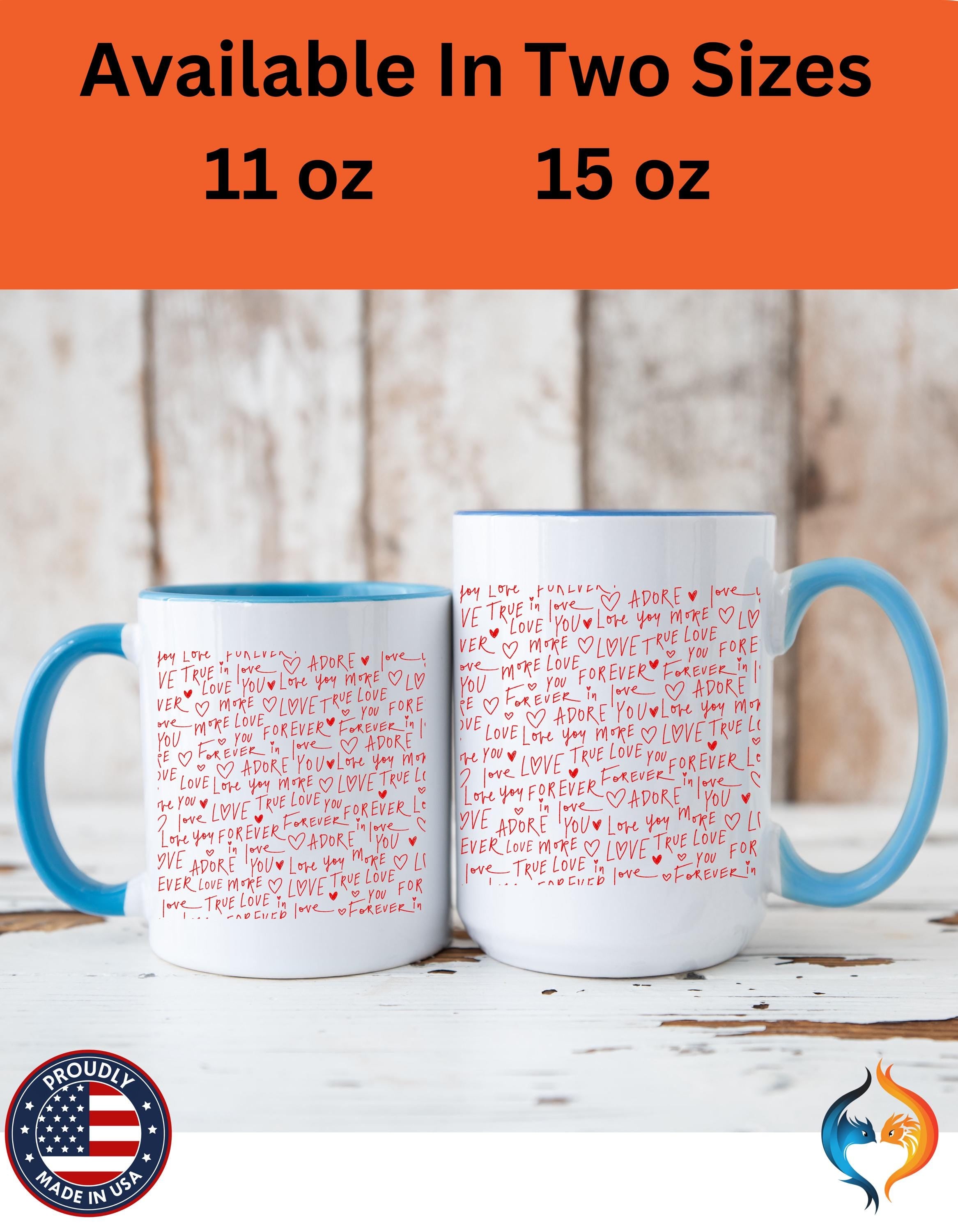 Personalized Mug for Couples | Love Wall Romantic 11/15oz Accent Cup | Perfect Anniversary & Valentine's Day Gift