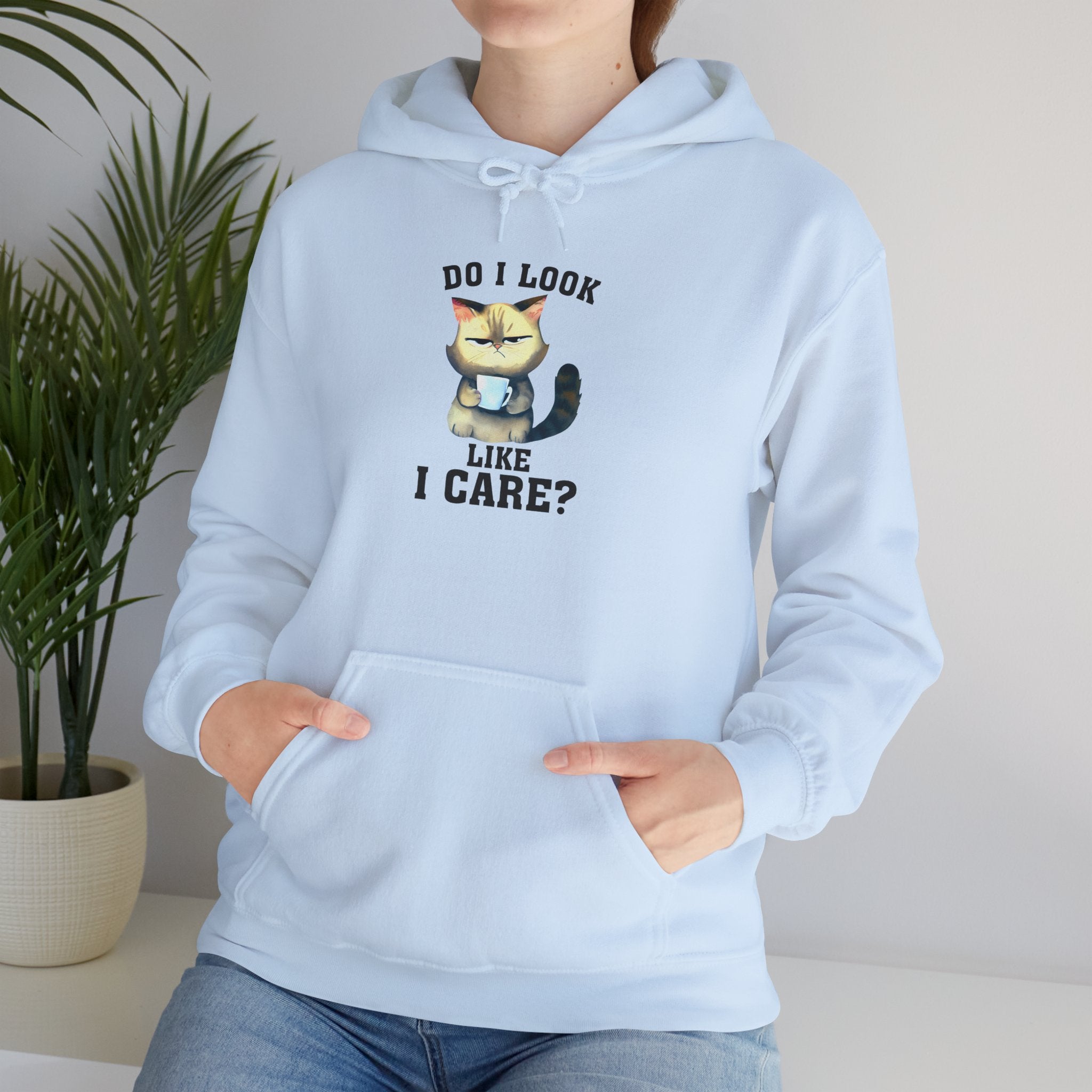 Do I Look Like I Care? Cat Hoodie – Funny Grumpy Cat Pullover