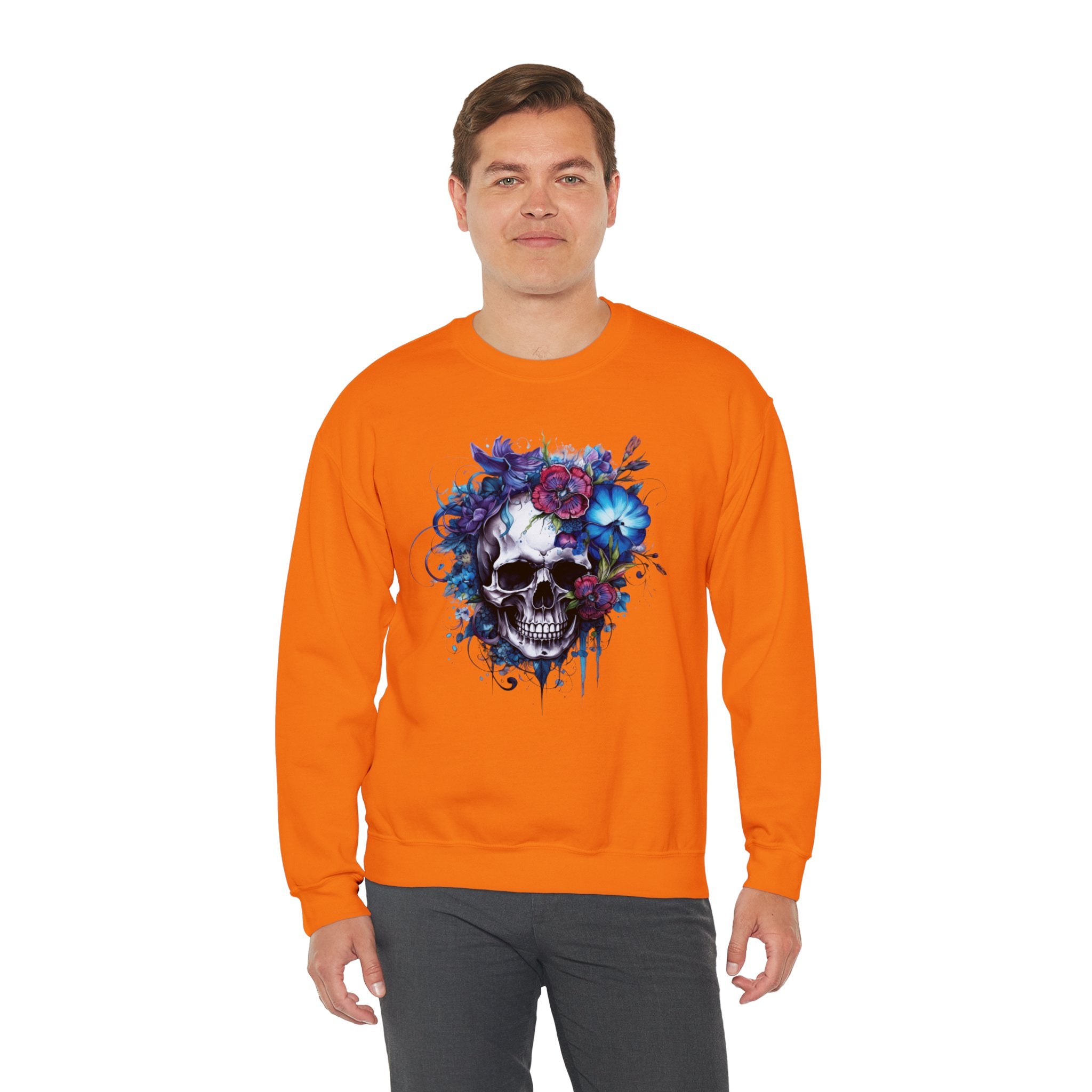 Skull Bloom, Halloween Themed Sweatshirt