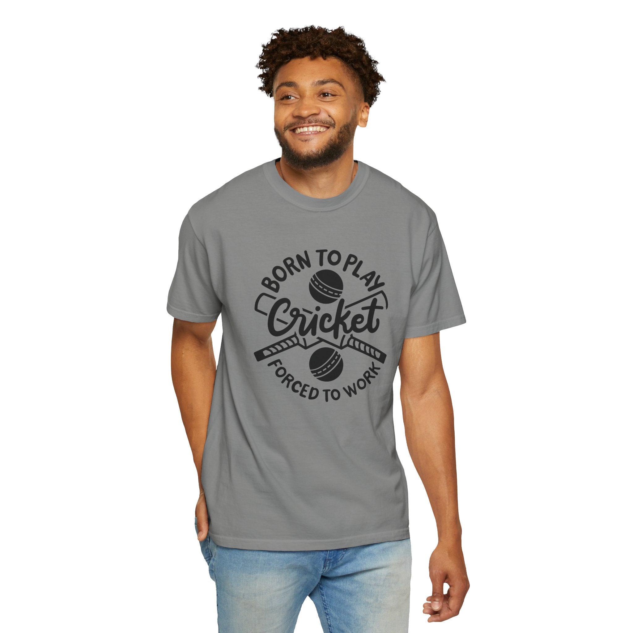 Born To Play Cricket, Forced to Work, unique Desi funny Cricket lover gift tshirt, IPL/T20 world cup tees Unisex T-shirt