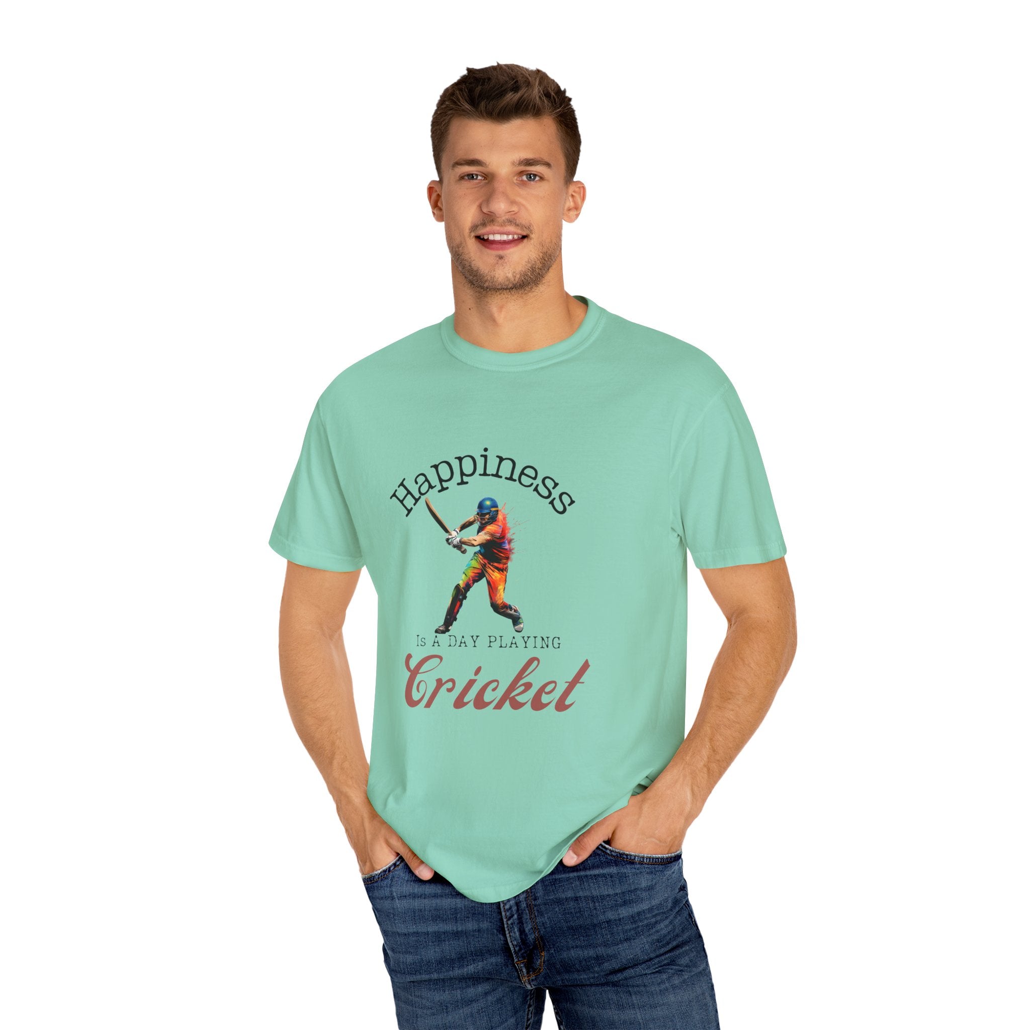 Happiness Is A Day Playing Cricket, unique desi style cricket lover gift tshirt, IPL/T20 world cup tees Unisex T-shirt