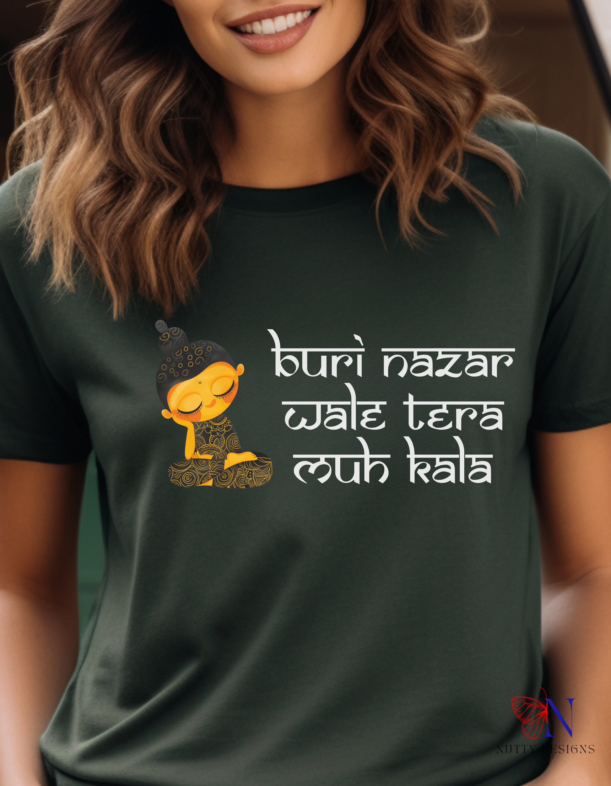 Buri Nazar Wale Tera Muh Kala T-Shirt Product Photo | Nutty Designs