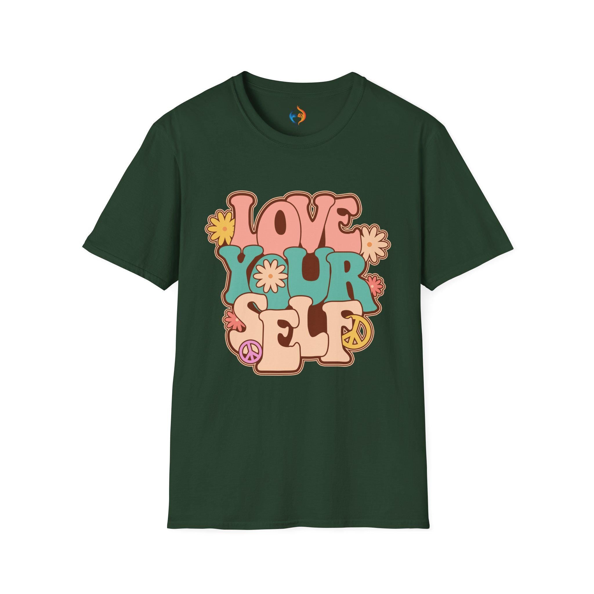 Positive Vibes Tee Retro Love Yourself T-Shirt | Vintage Inspired Tee for Self-Love & Positivity | Cute Graphic Shirt Gift for Her