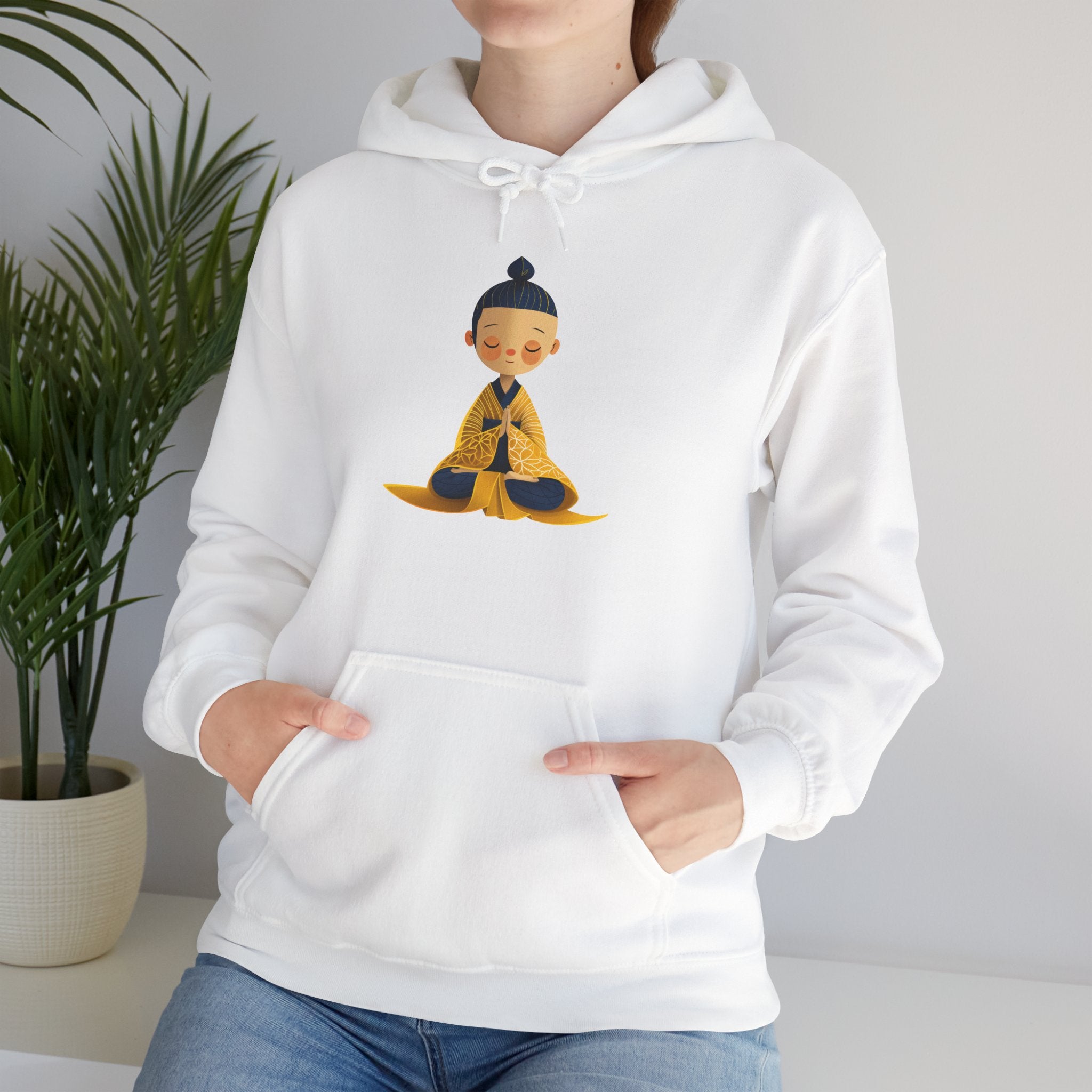 Meditating Monk Hoodie — Cute Zen Buddhism Sweatshirt