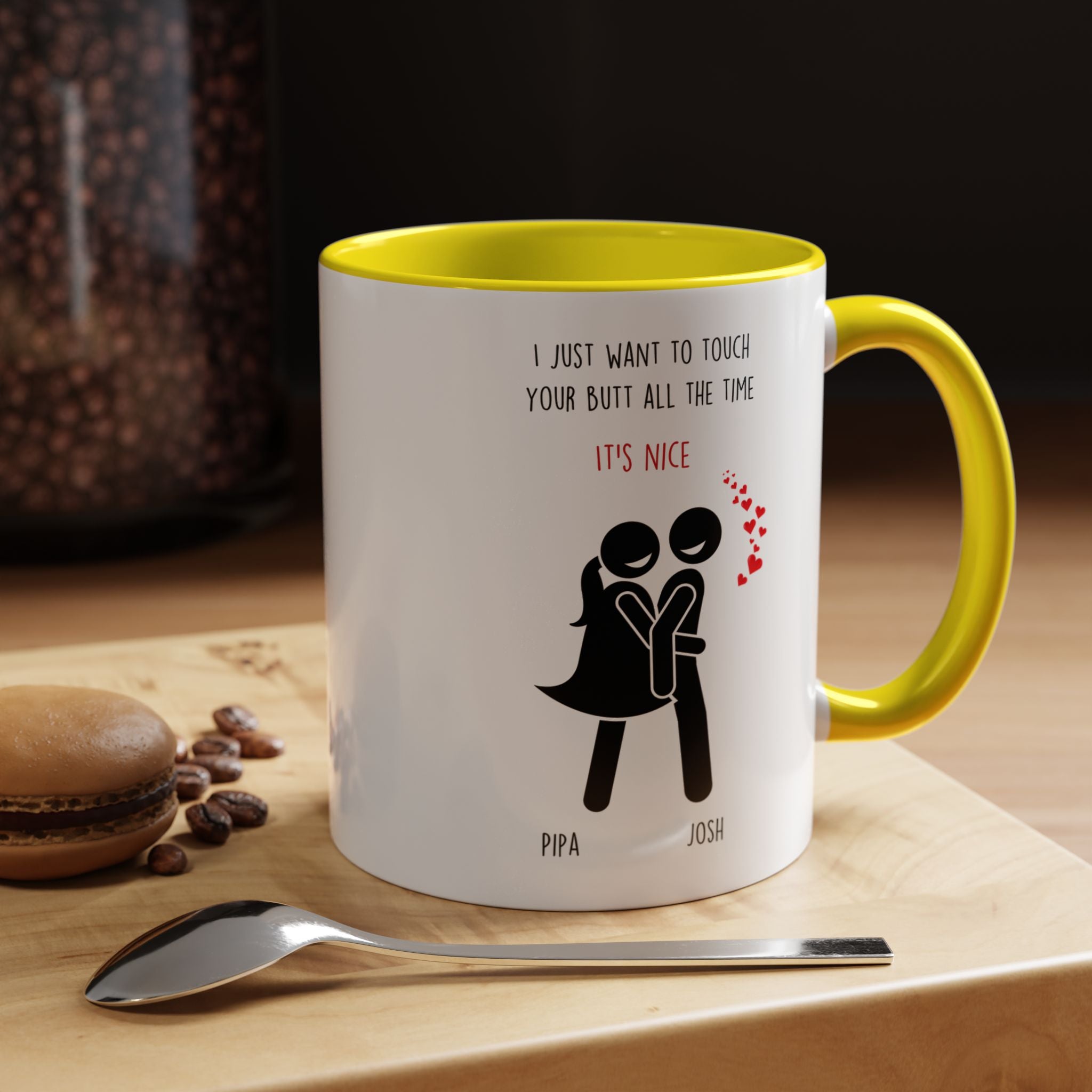 I Want To Touch Your Butt All Time Dirty Valentine Gift, Personalized Romantic Mug, 11/15oz, Anniversary Wedding Gift, Couple V-Day Gift
