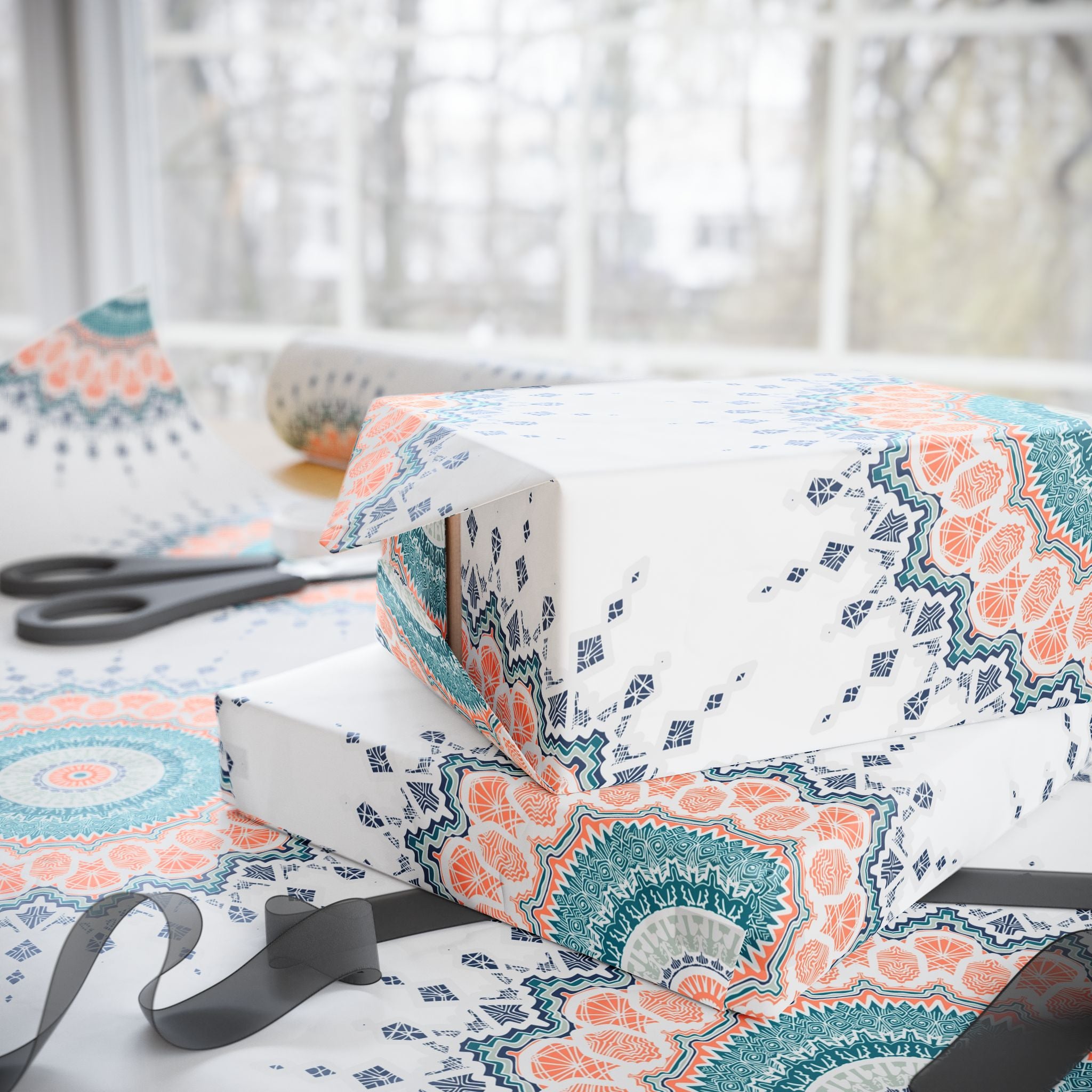 Ramadan Wrapping Paper - Islamic Gift Wrap With Mandala Designs