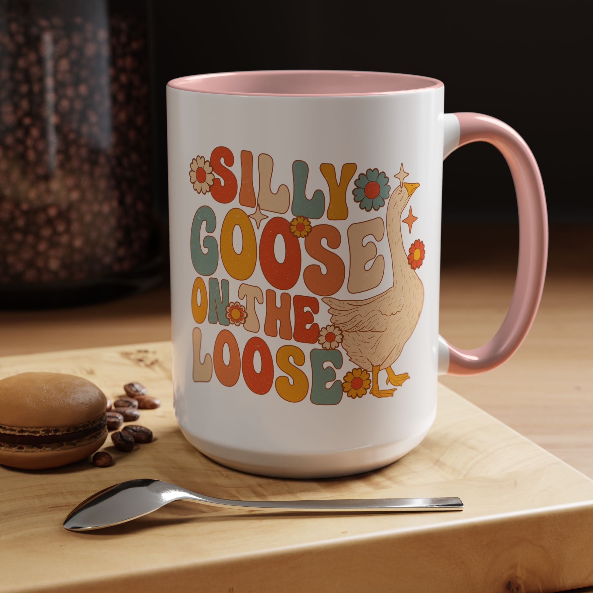 Funny Coffee Mug, Personalized Mug, Silly Goose On The Loose Accent Coffee Cup (11, 15oz), Gift Under 20, White Elephant, Animal Lover Gift