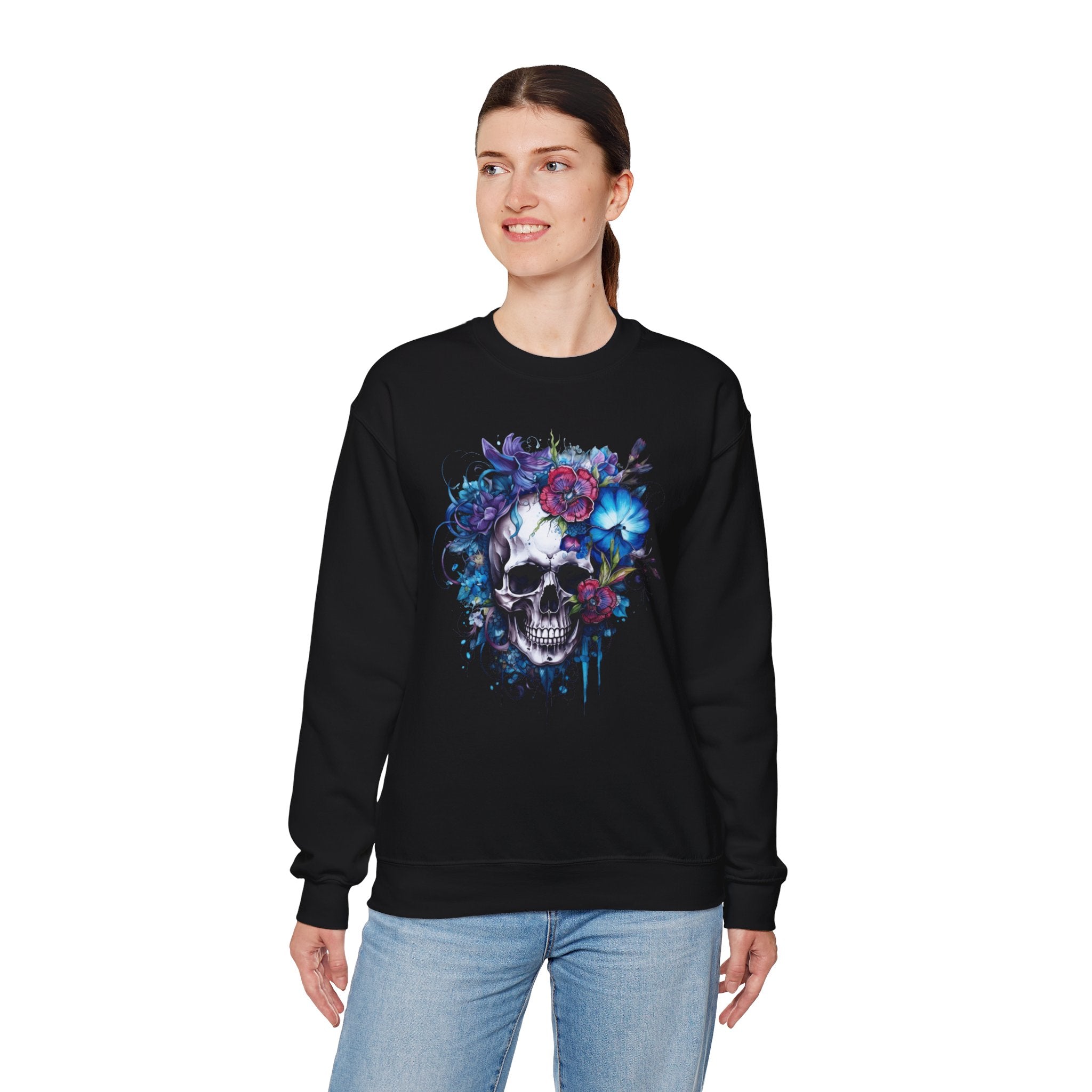 Skull Bloom, Halloween Themed Sweatshirt