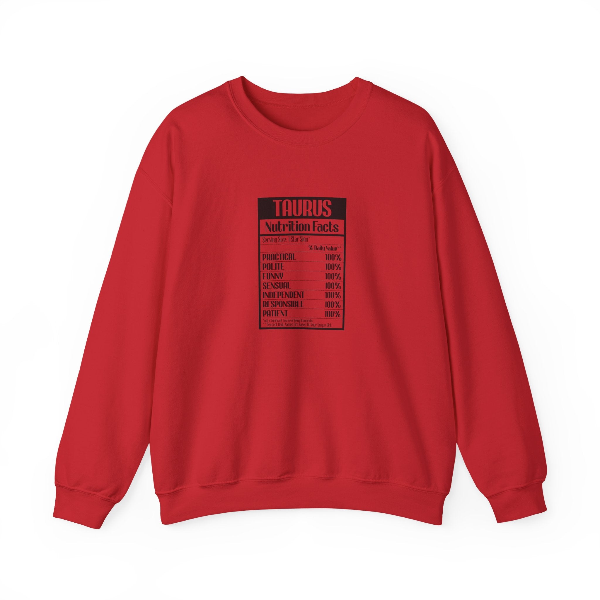 Taurus nutrition facts cute sweatshirt