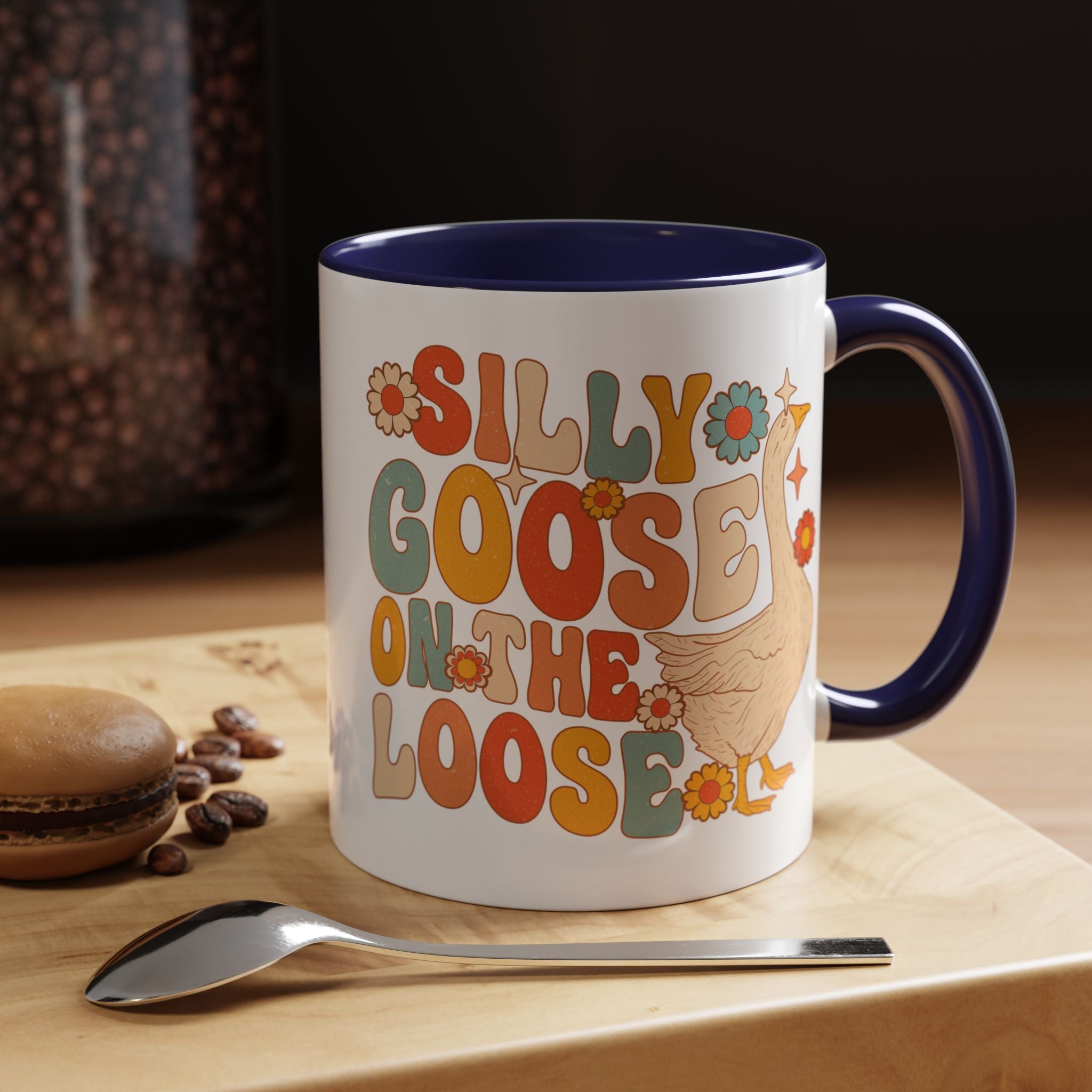 Funny Coffee Mug, Personalized Mug, Silly Goose On The Loose Accent Coffee Cup (11, 15oz), Gift Under 20, White Elephant, Animal Lover Gift