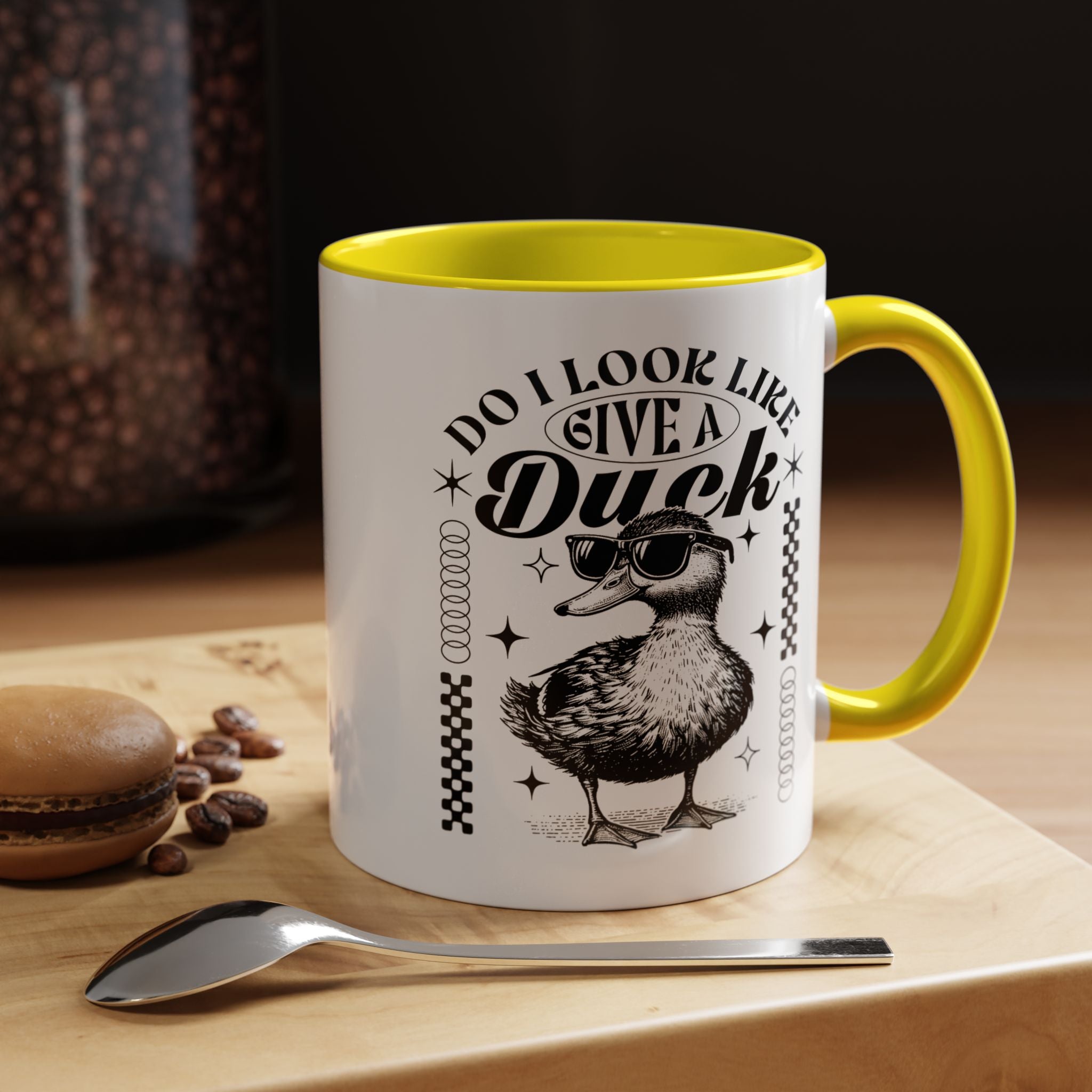Funny Coffee Mug, Personalized Mug, Cute Do I Look Like I Give A Duck, Accent Cup (11, 15oz), Gift Under 20, White Elephant Animal Lover Cup