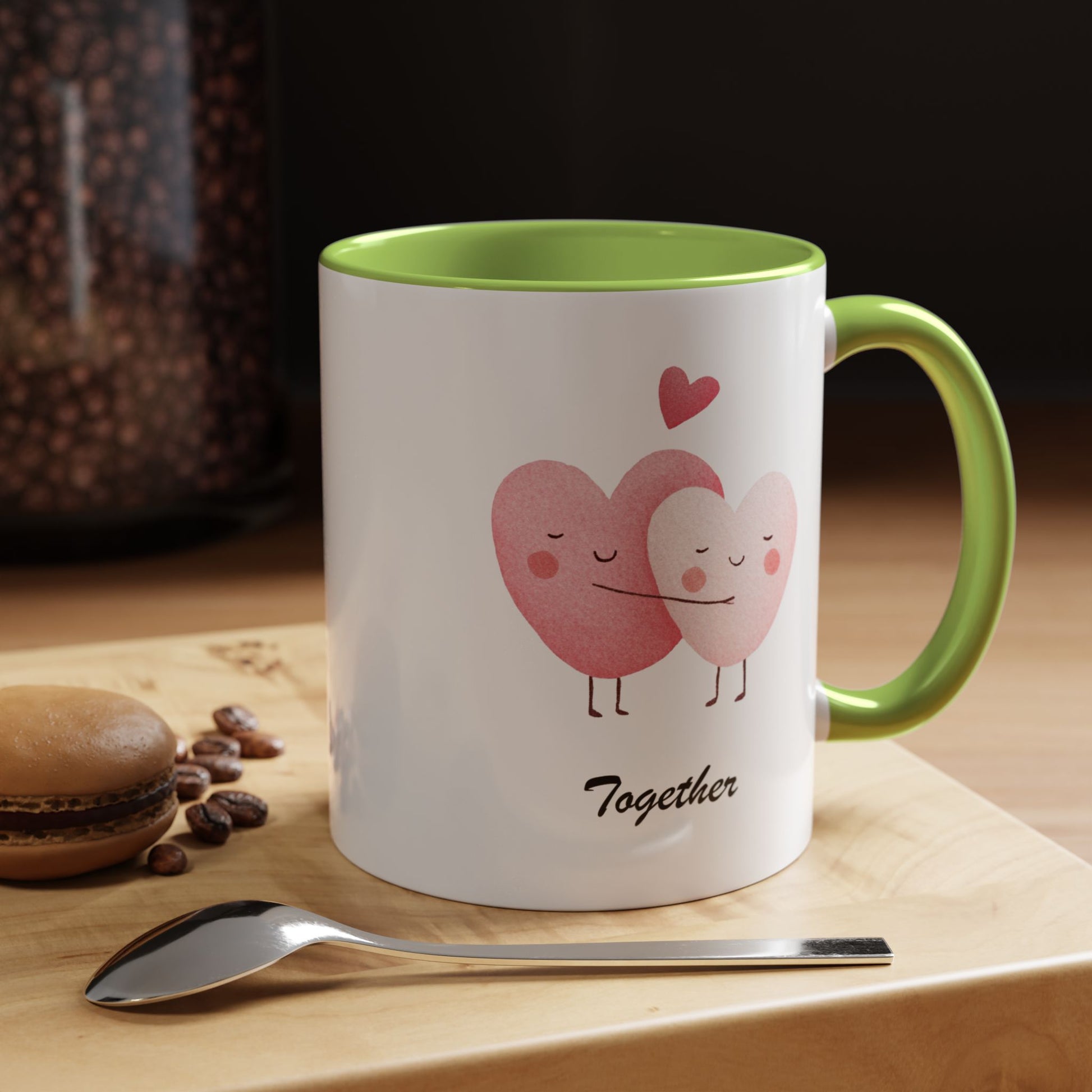 Two Hearts Better Together Mug Lifestyle Mockup | Nutty Designs